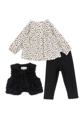 Rare Editions Baby Girls 3-Piece Vest Set