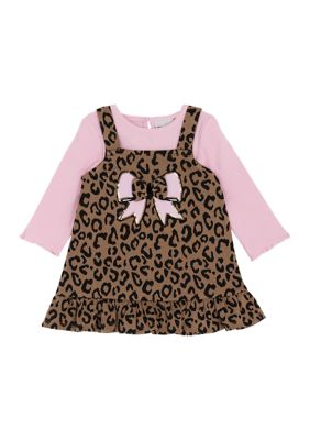 Rare Editions Baby Girls Animal Printed Jumper Dress Set