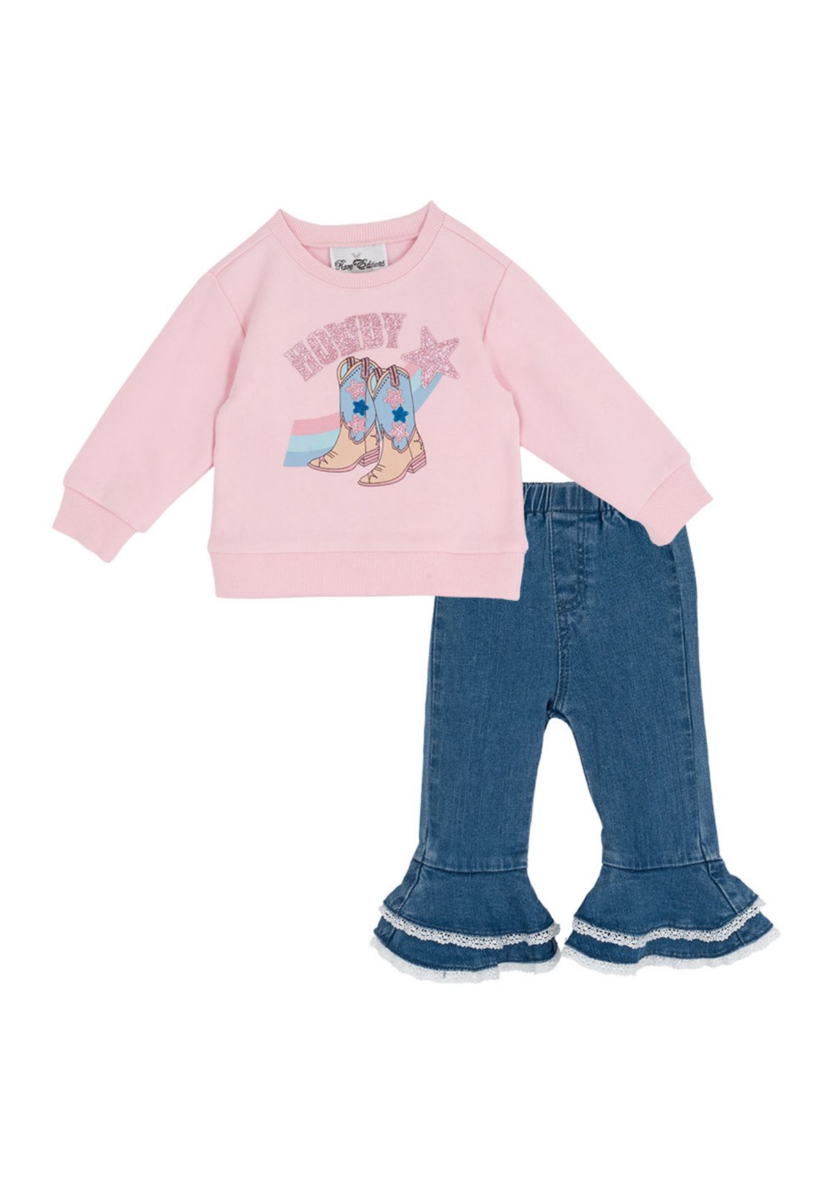 Baby Girls Howdy Graphic Shirt and Flare Jeans