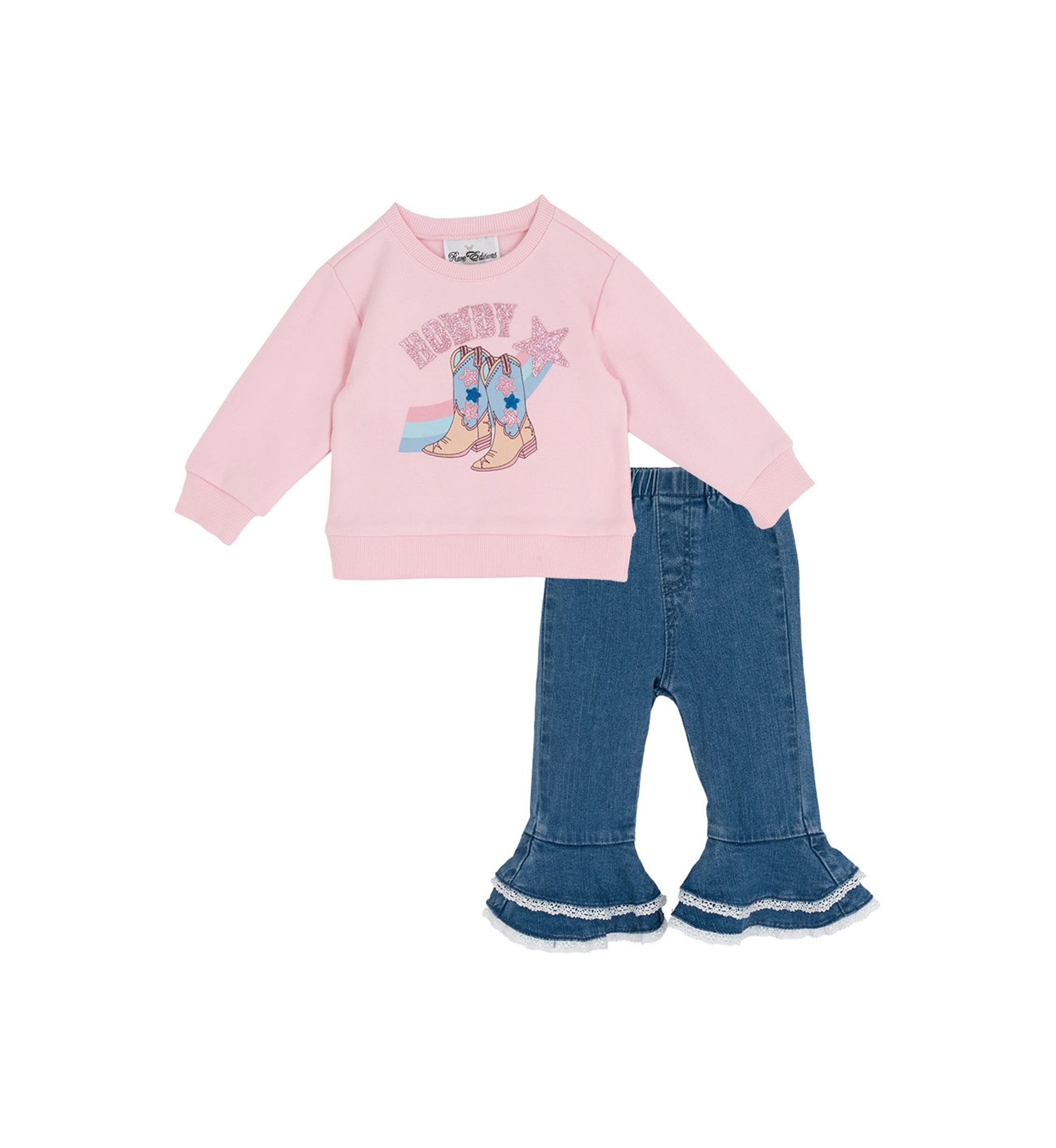 Baby Girls Howdy Graphic Shirt and Flare Jeans