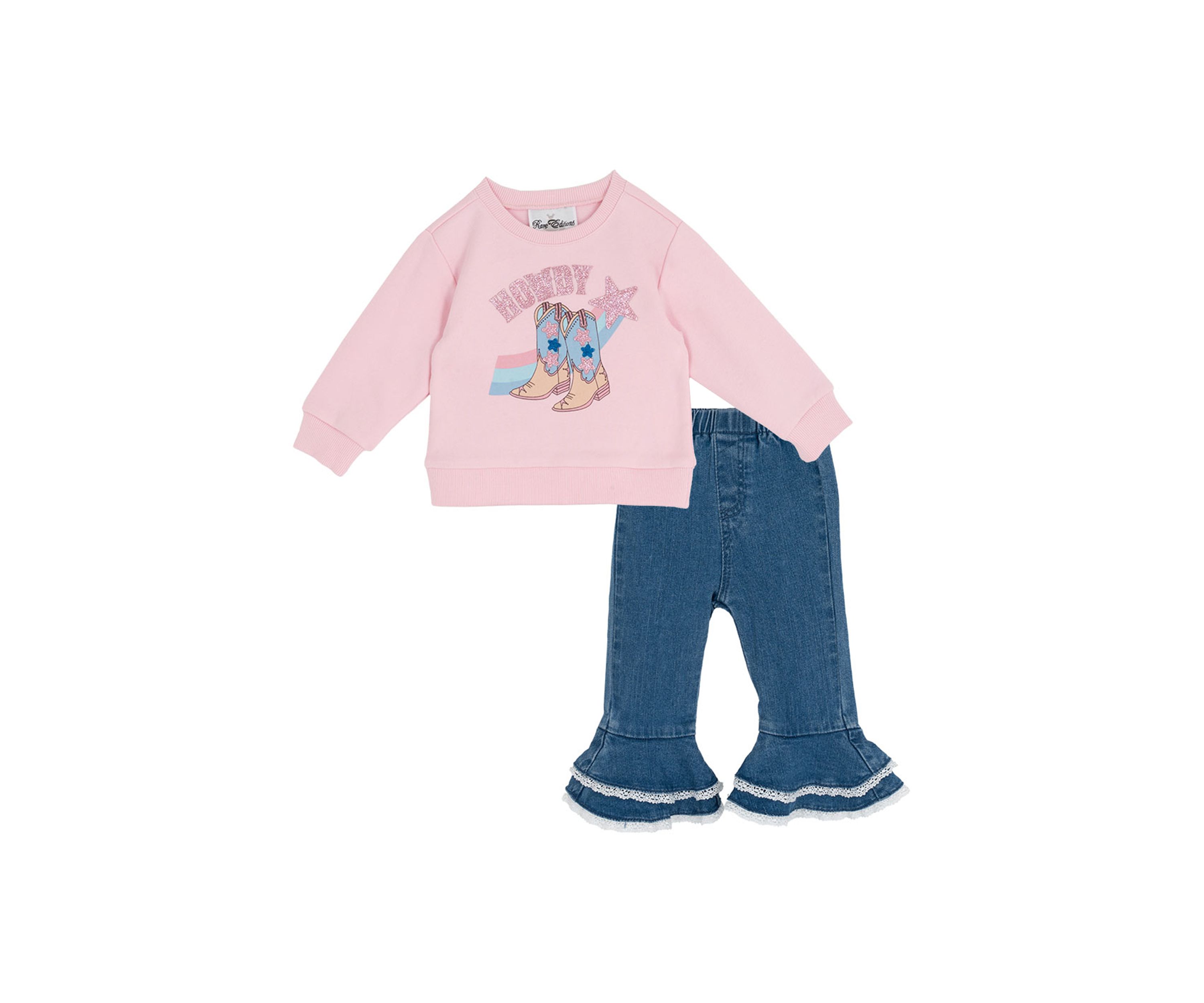 Baby Girls Howdy Graphic Shirt and Flare Jeans