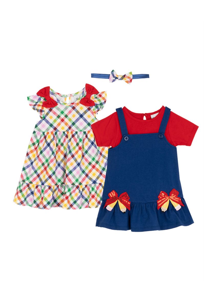 rare editions dresses Baby Girls Horse Dress Set Knee Length Rare Editions Stripe & Floral