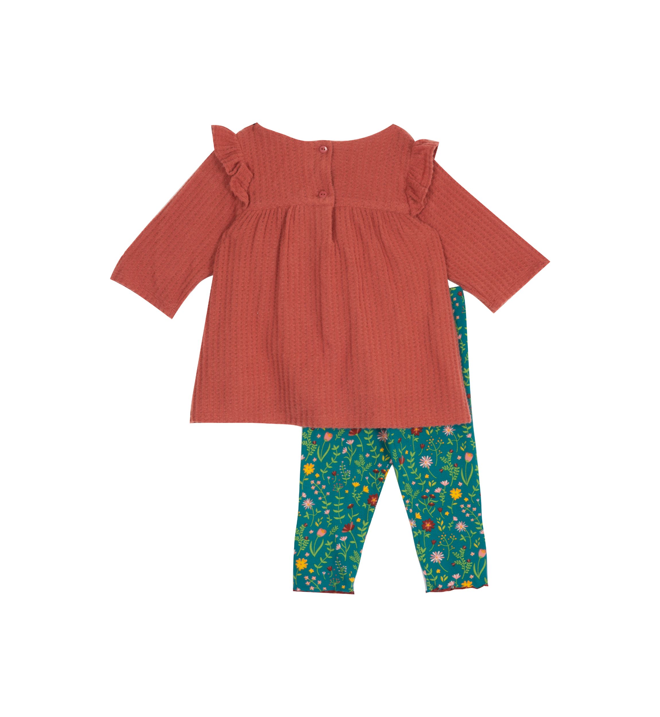 Baby Girls Thermal Ruffle Top With Leggings
