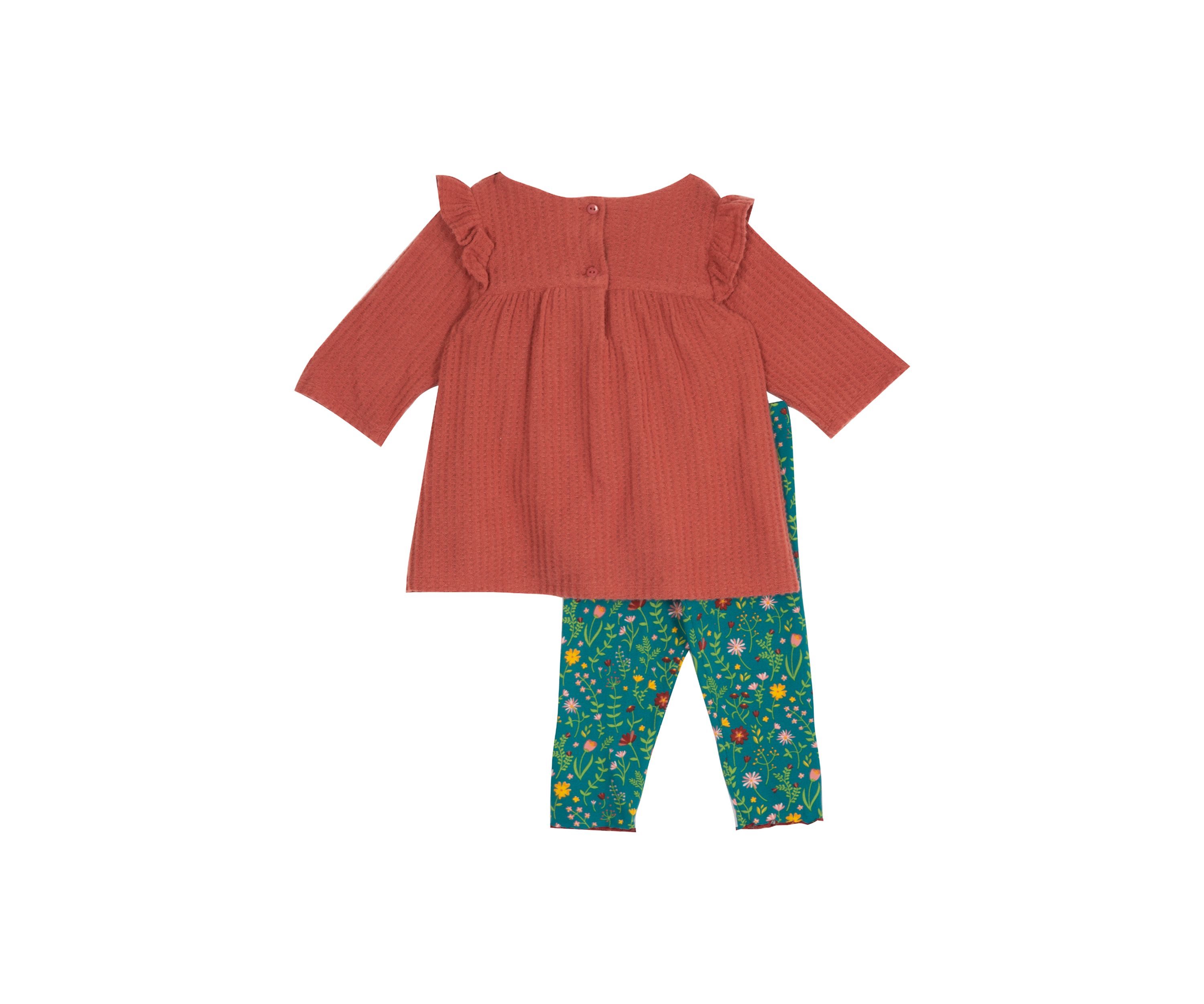 Baby Girls Thermal Ruffle Top With Leggings