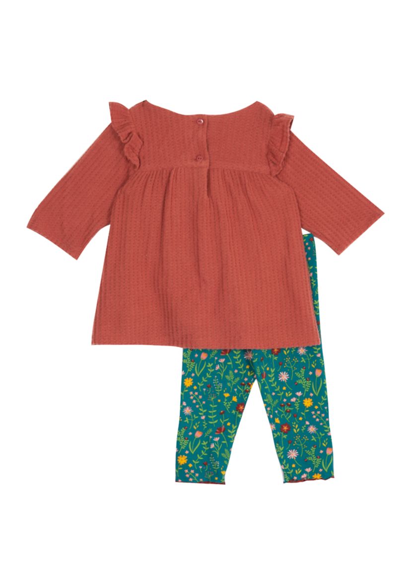 Baby Girls Thermal Ruffle Top With Leggings
