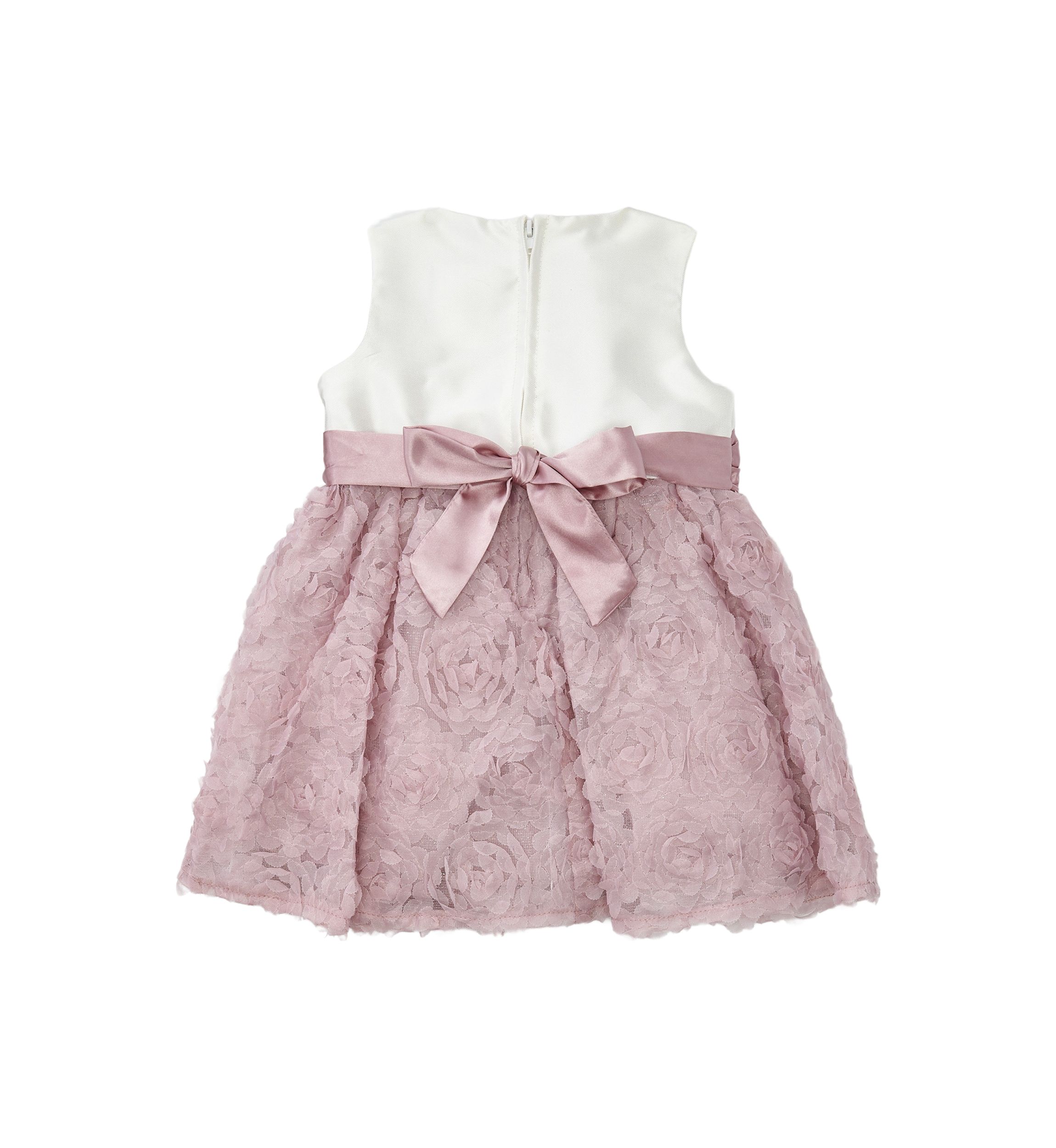 Baby Girls Mikado Bodice to Soutache Skirt and Waist Flower Detail