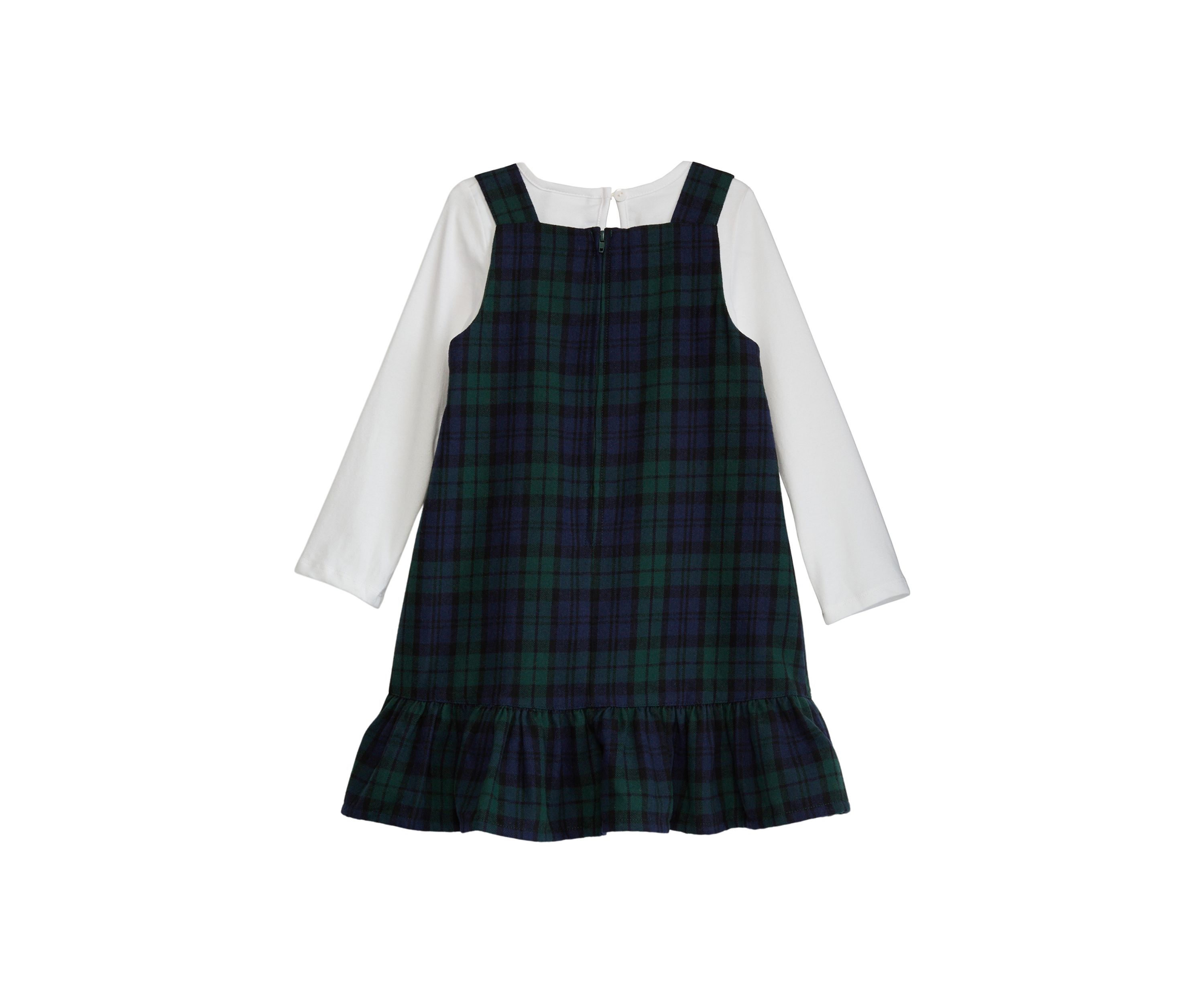 Toddler Girls Santa Appliqué Plaid Jumper Set