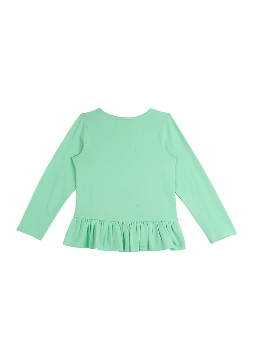 Toddler Girls Solid Knit Reindeer Graphic Top