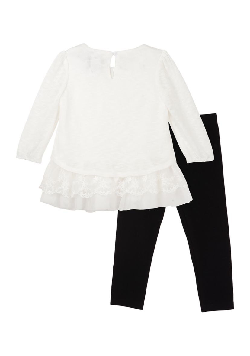 Toddler Girls Hacci Knit Top and Leggings Set