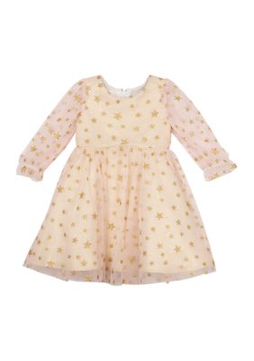 Rare Editions Toddler Girls Star Glitter Mesh Dress