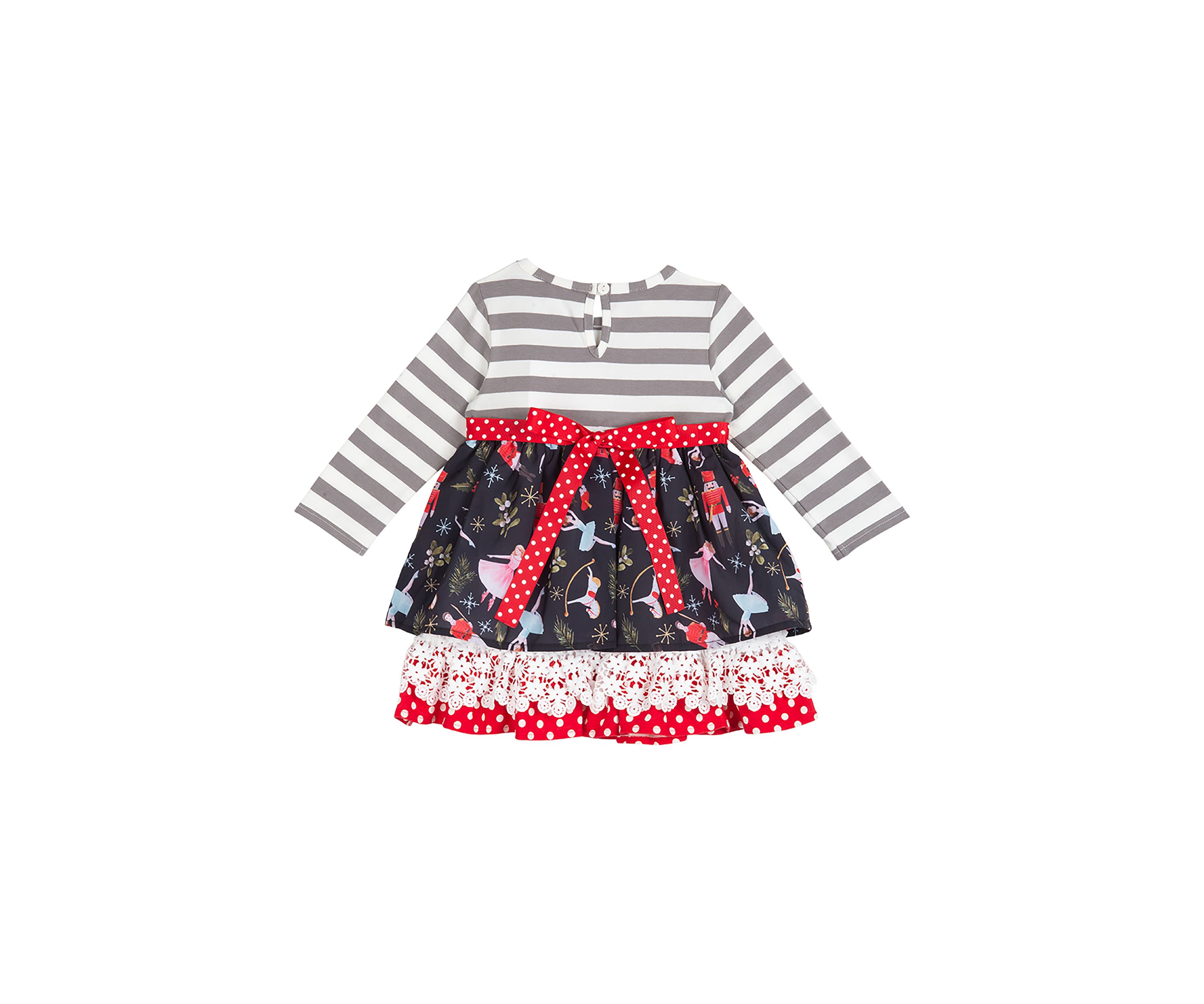 Toddler Girls Tiered Nutcracker Printed Dress