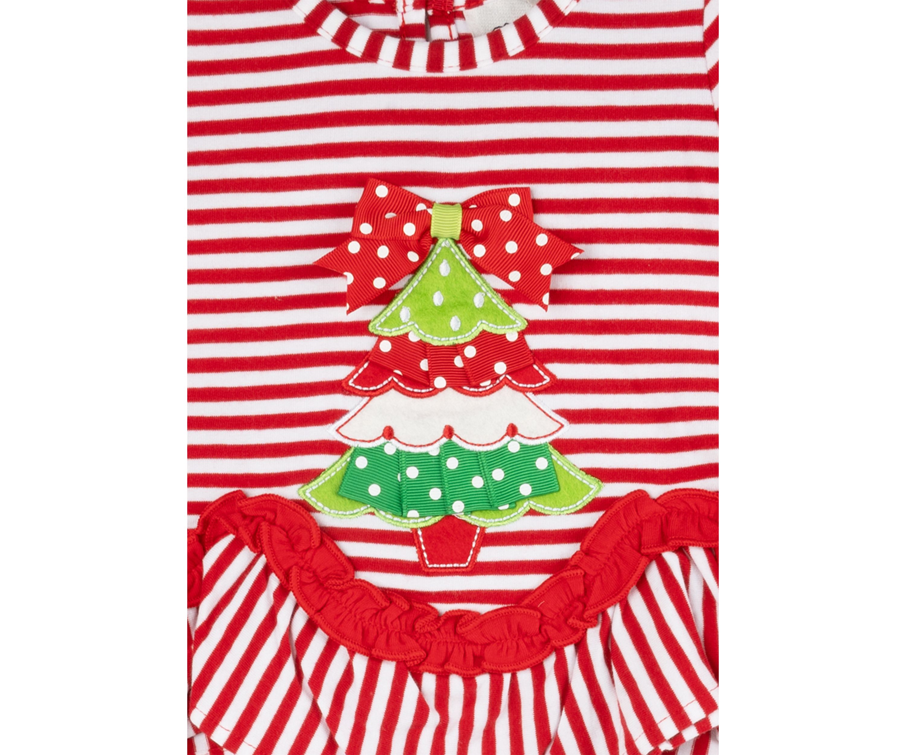 Toddler Girls Christmas Tree Appliqué Top and Leggings Set