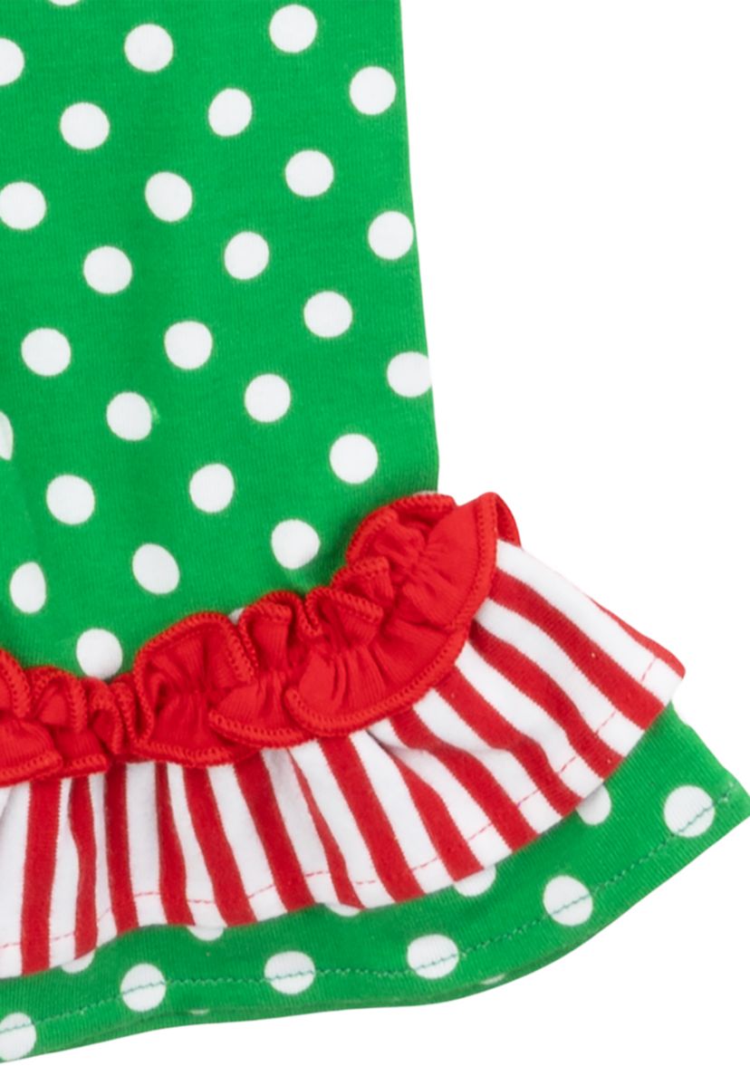 Toddler Girls Christmas Tree Appliqué Top and Leggings Set