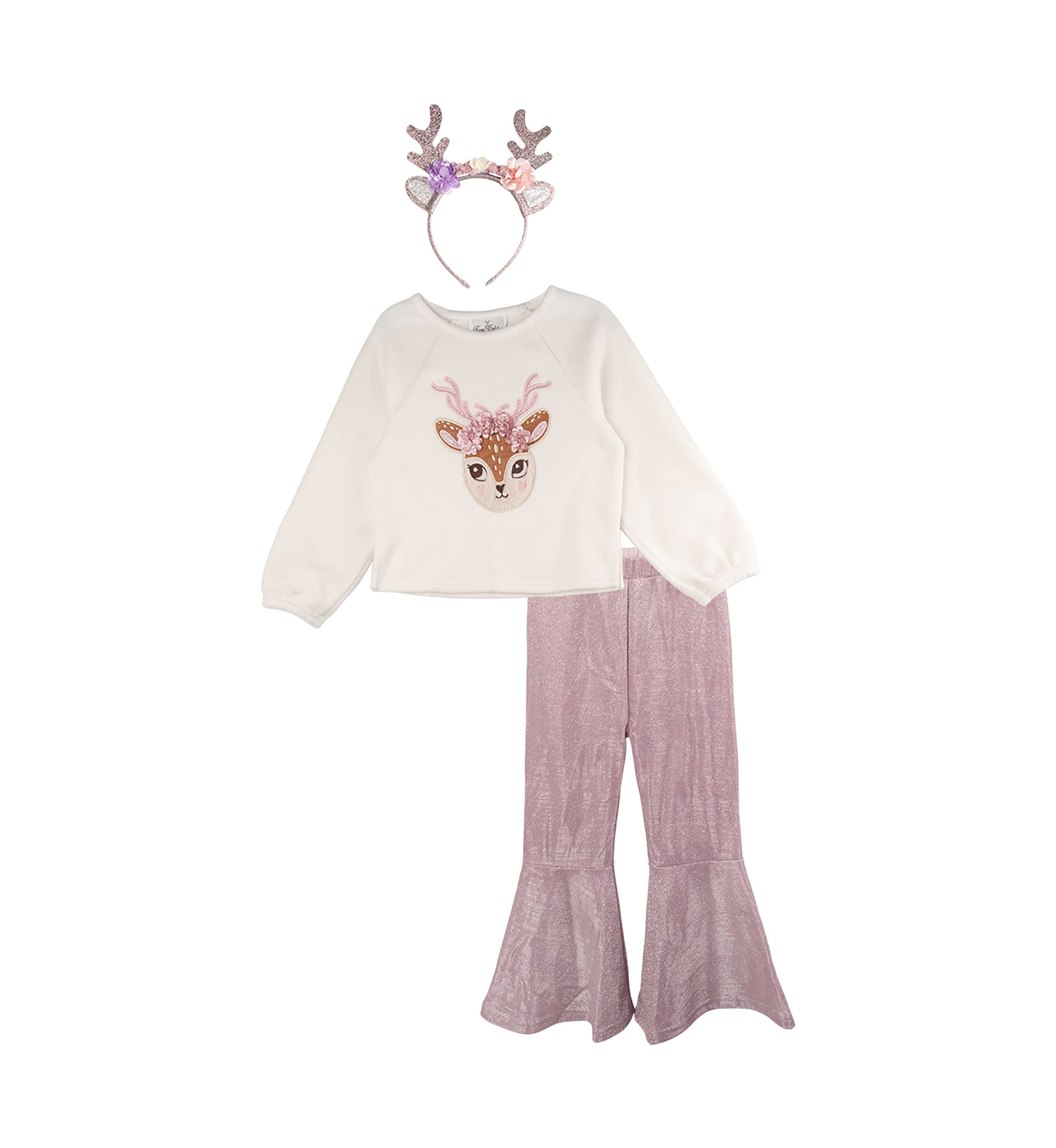 Toddler Girls Deer Appliqué Set