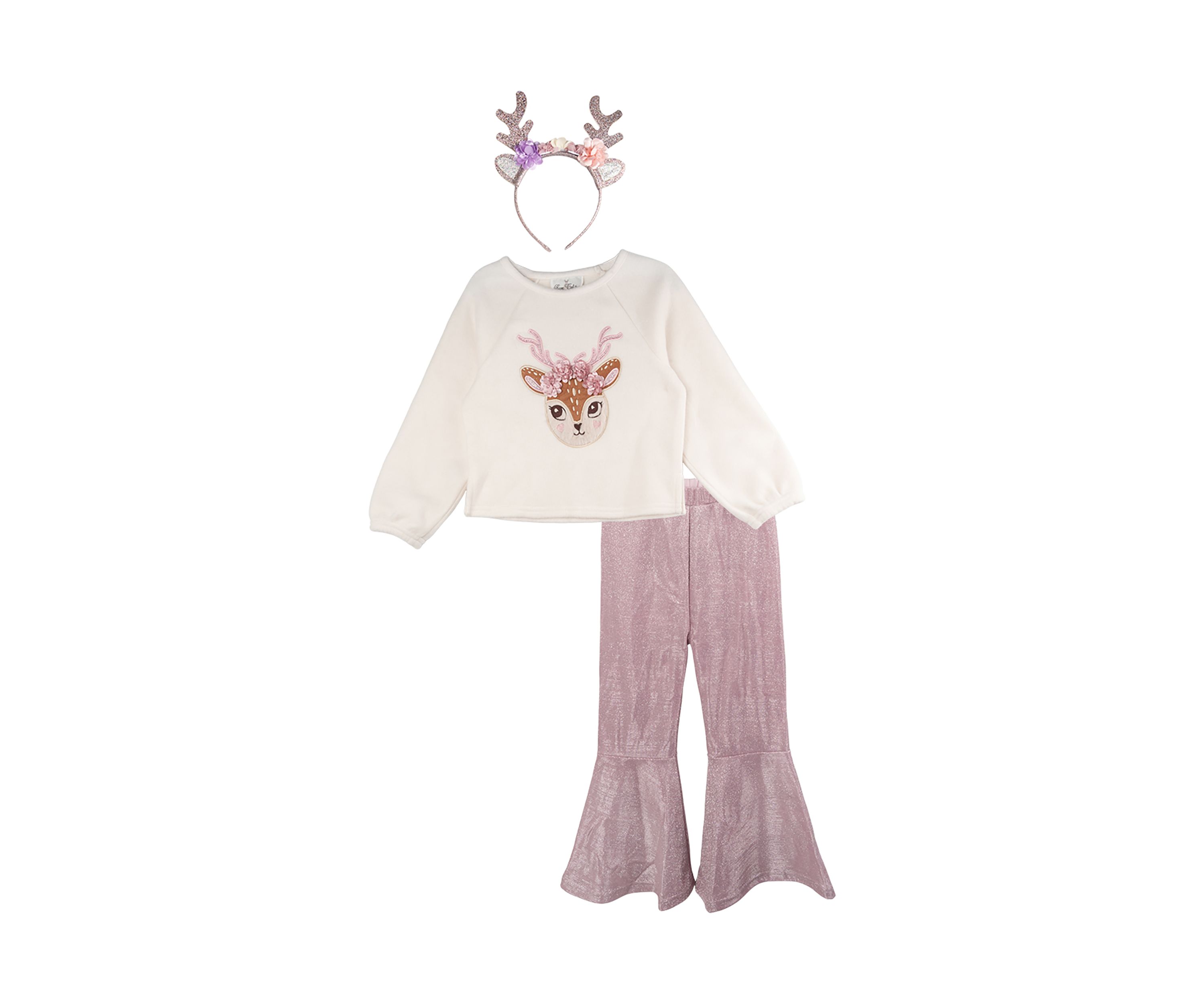 Toddler Girls Deer Appliqué Set