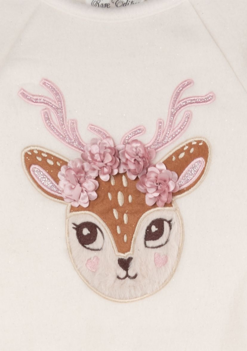 Toddler Girls Deer Appliqué Set