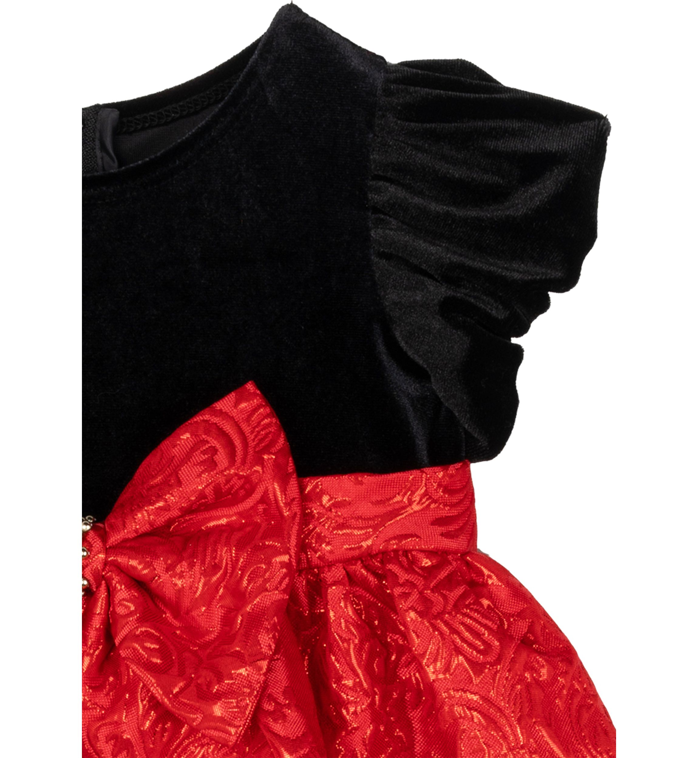 Toddler Girls Stretch Velvet Dress with Headband