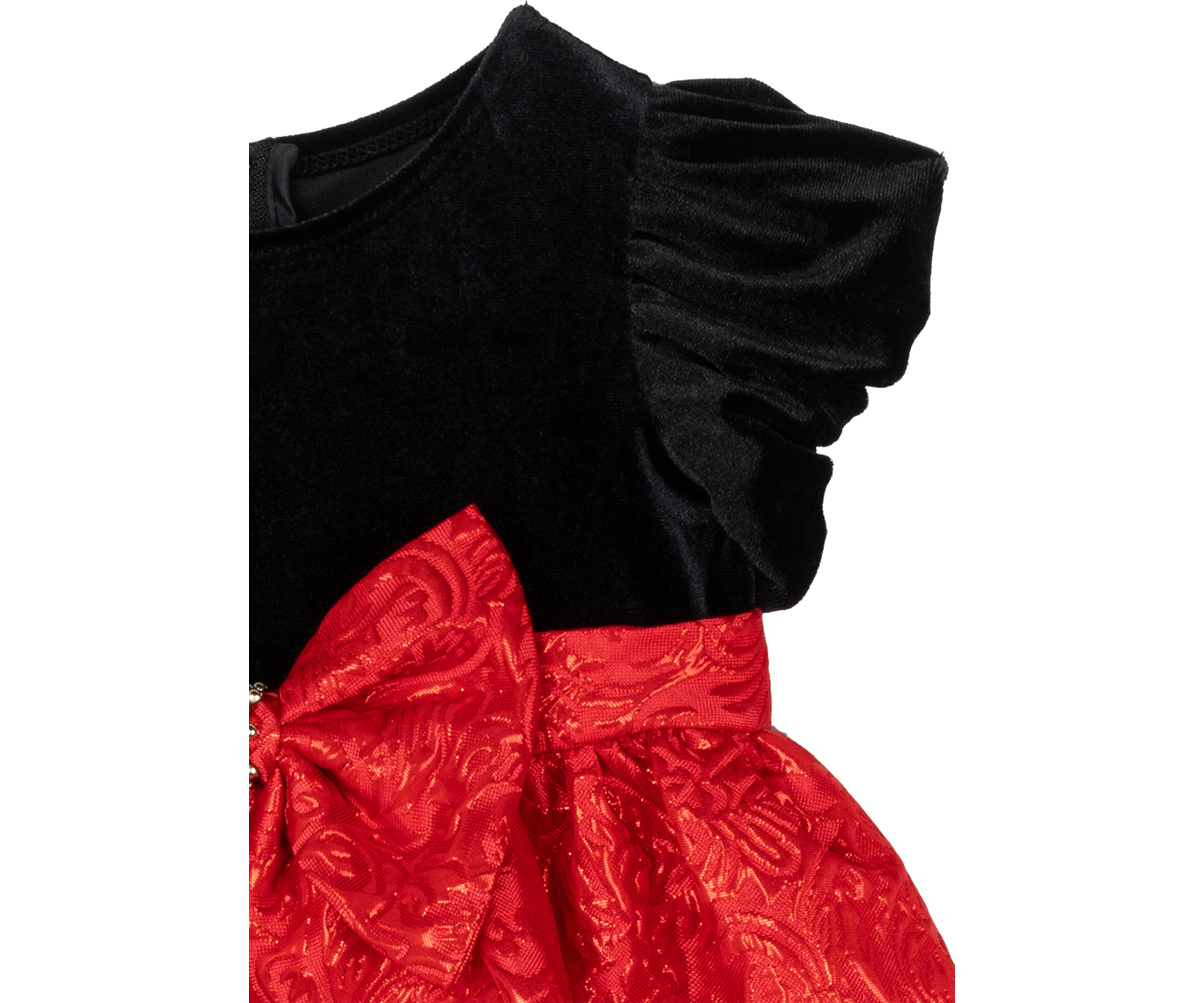 Toddler Girls Stretch Velvet Dress with Headband