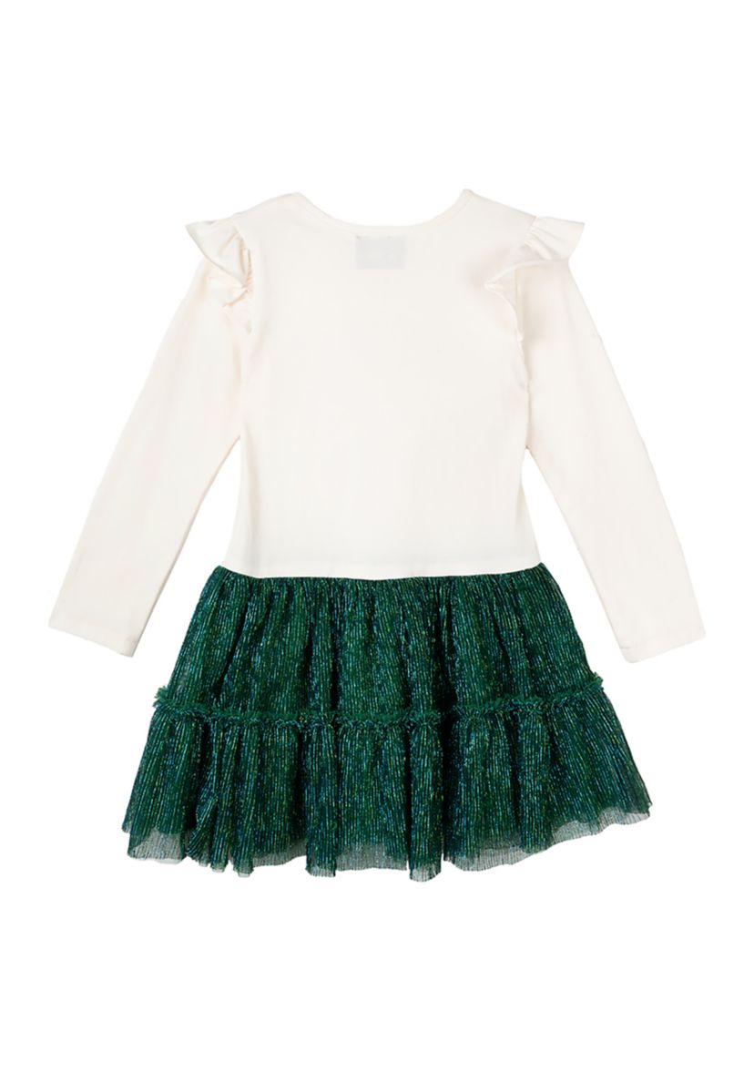 Toddler Girls Merry Christmas Metallic Sweater Dress