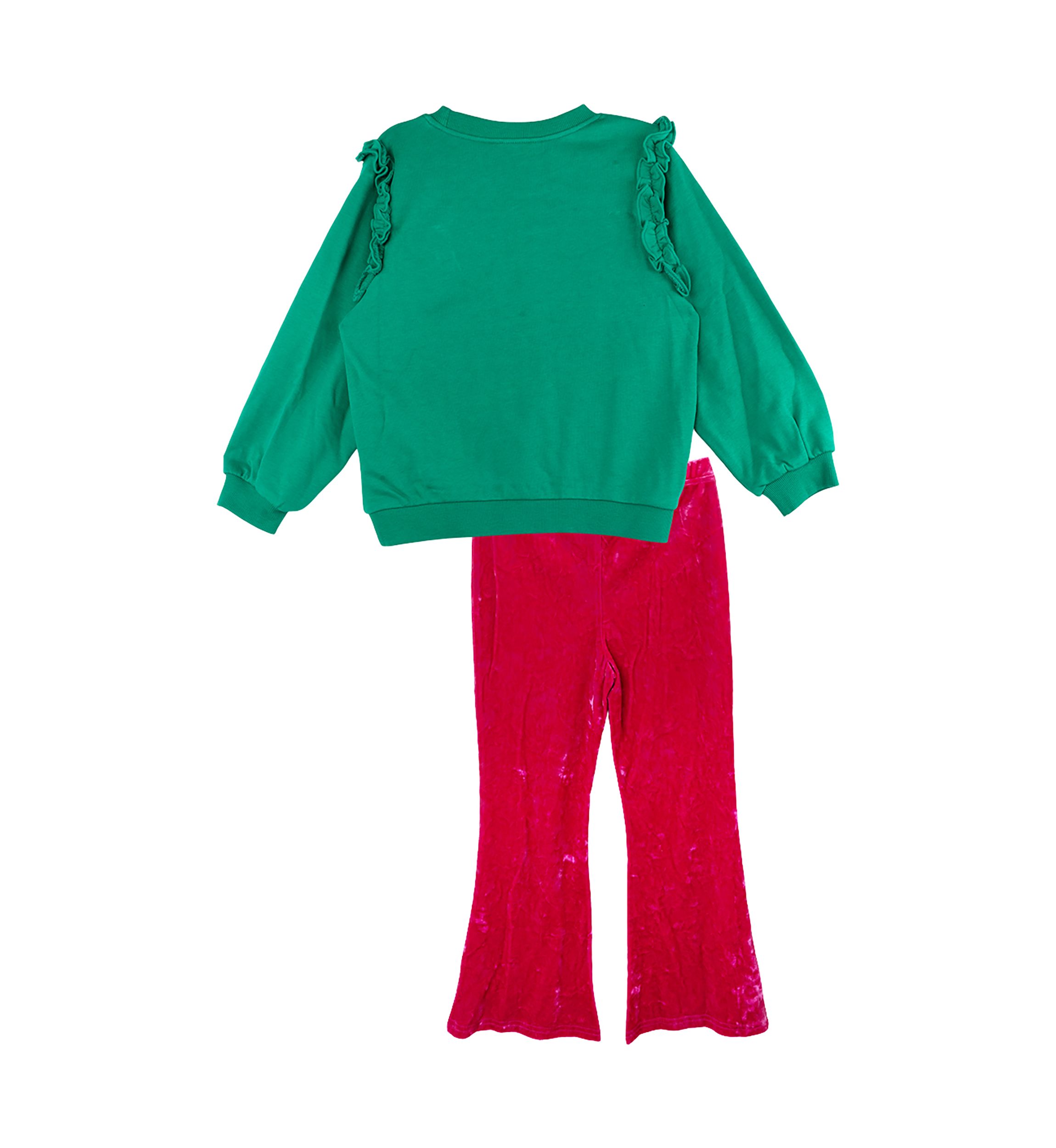 Toddler Girls French Terry Merry Bright Graphic Sweatshirt and Pants Set