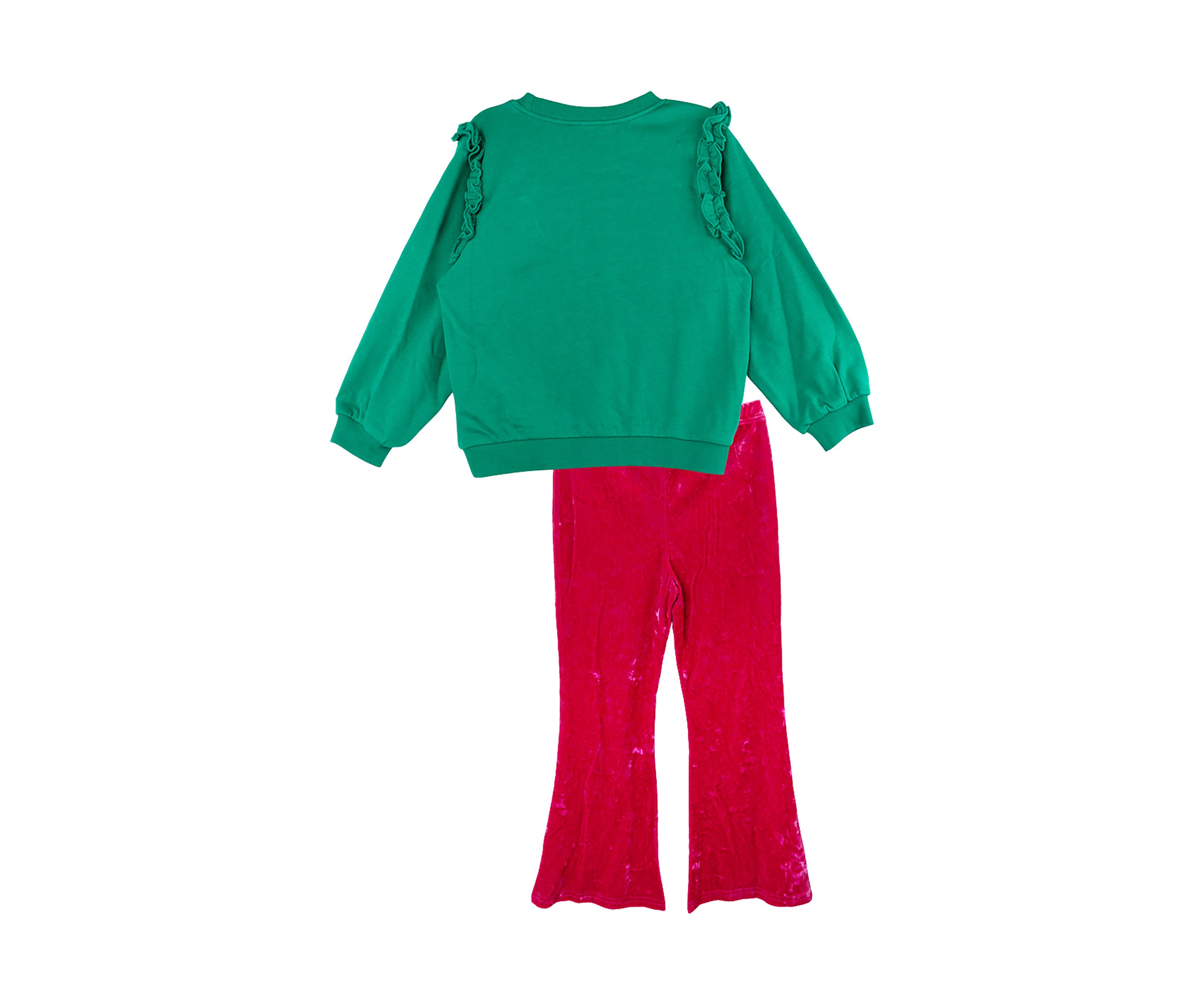 Toddler Girls French Terry Merry Bright Graphic Sweatshirt and Pants Set