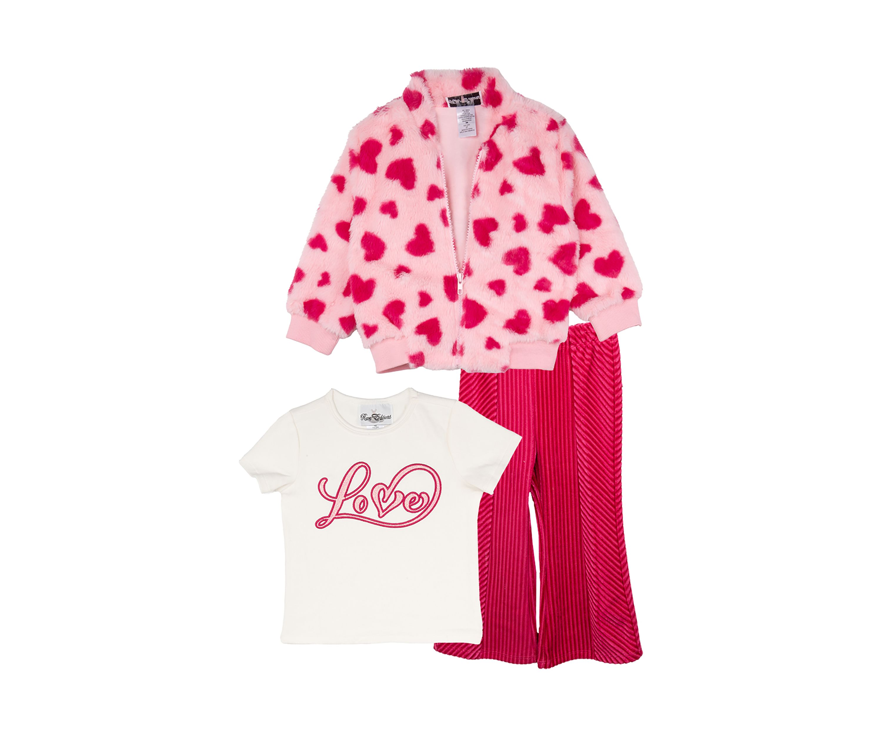Toddler Girls Fur Bomber Jacket Set