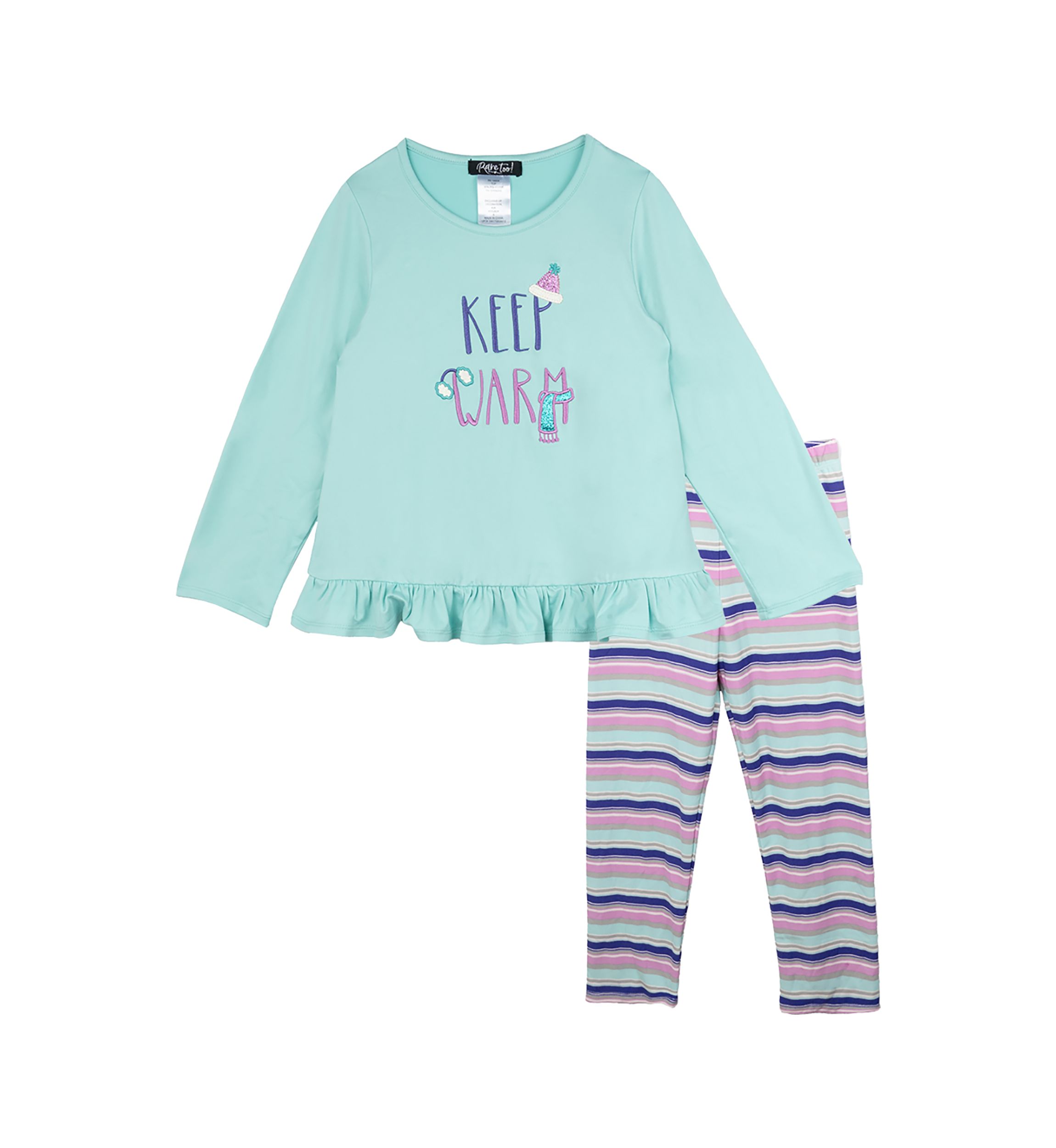 Toddler Girls Keep Warm Graphic T-Shirt and Printed Leggings Set