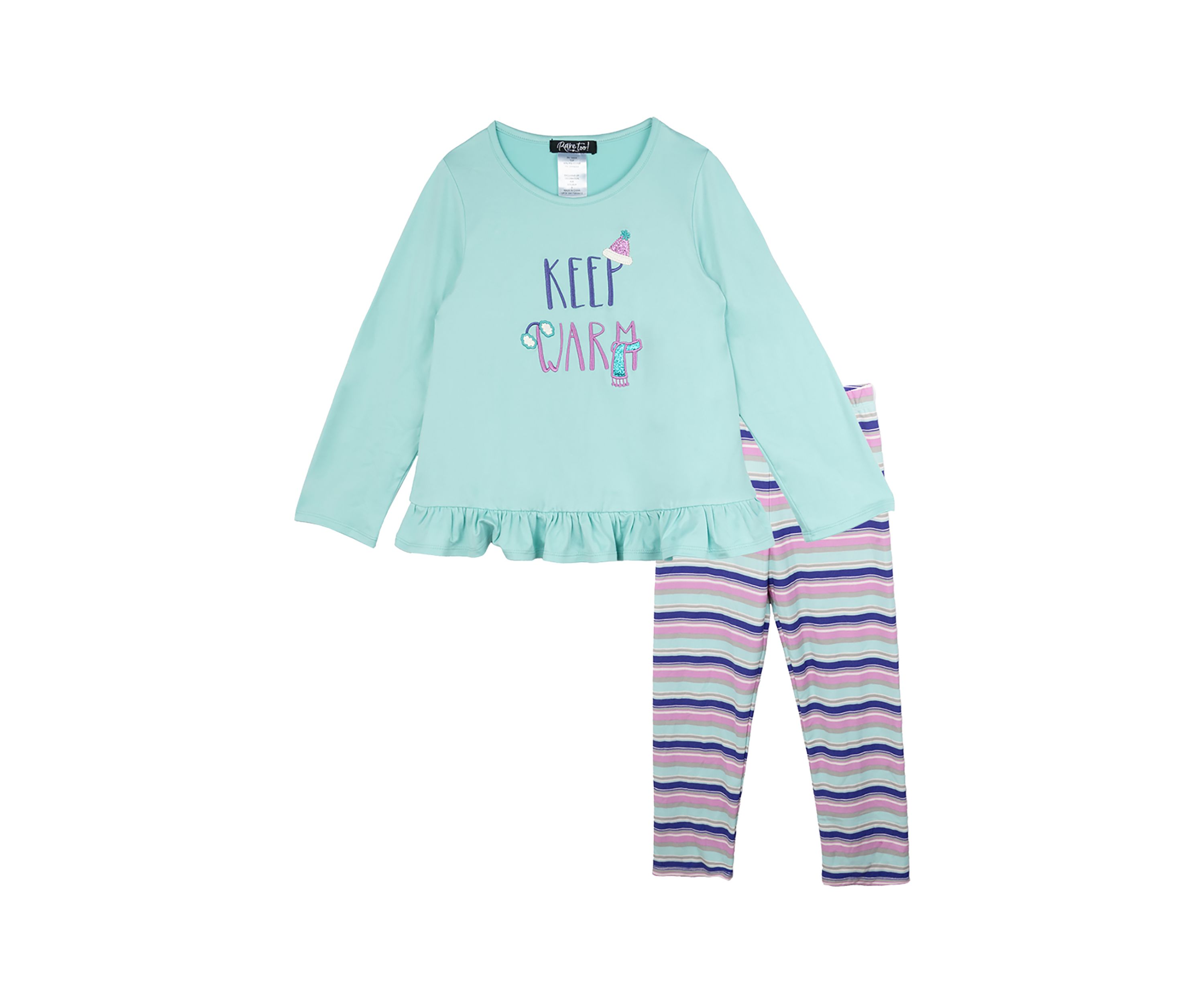 Toddler Girls Keep Warm Graphic T-Shirt and Printed Leggings Set