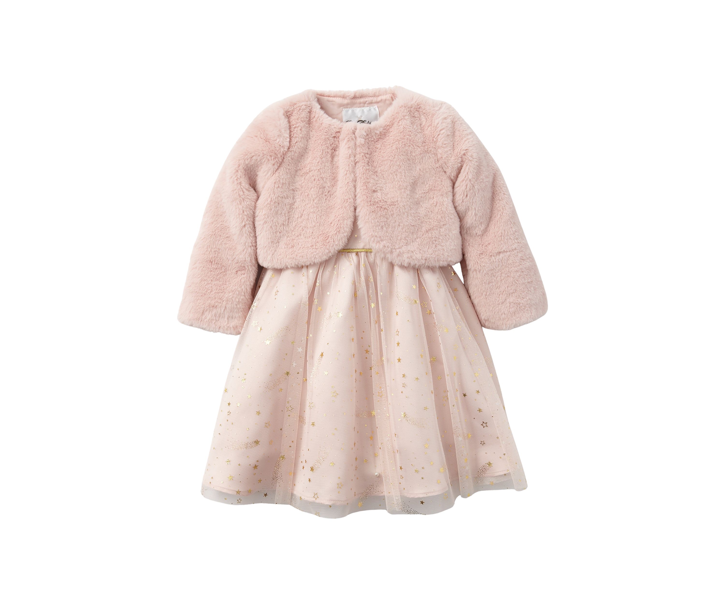 Toddler Girls Foil Mesh Dress with Jacket