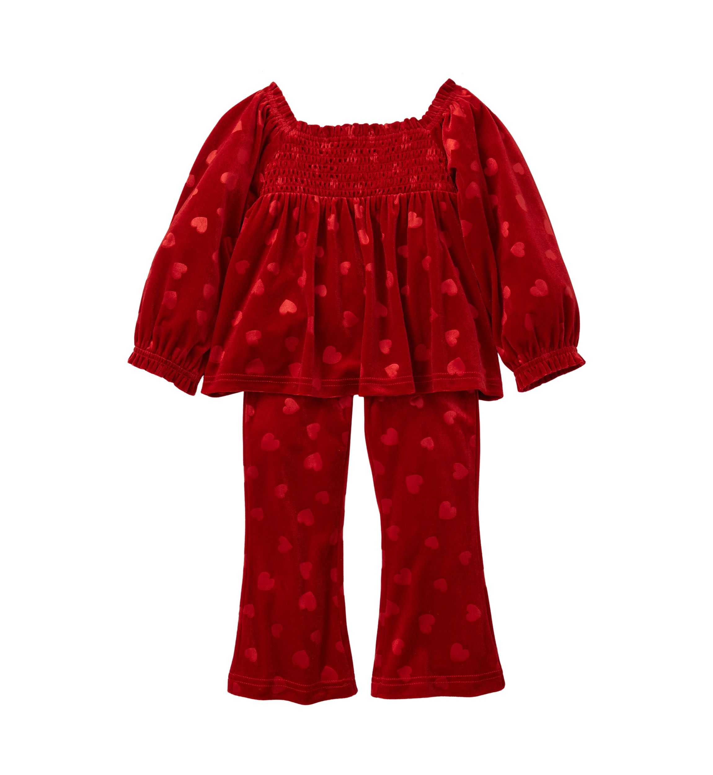 Toddler Girls Velvet Top with Coordinating Pants