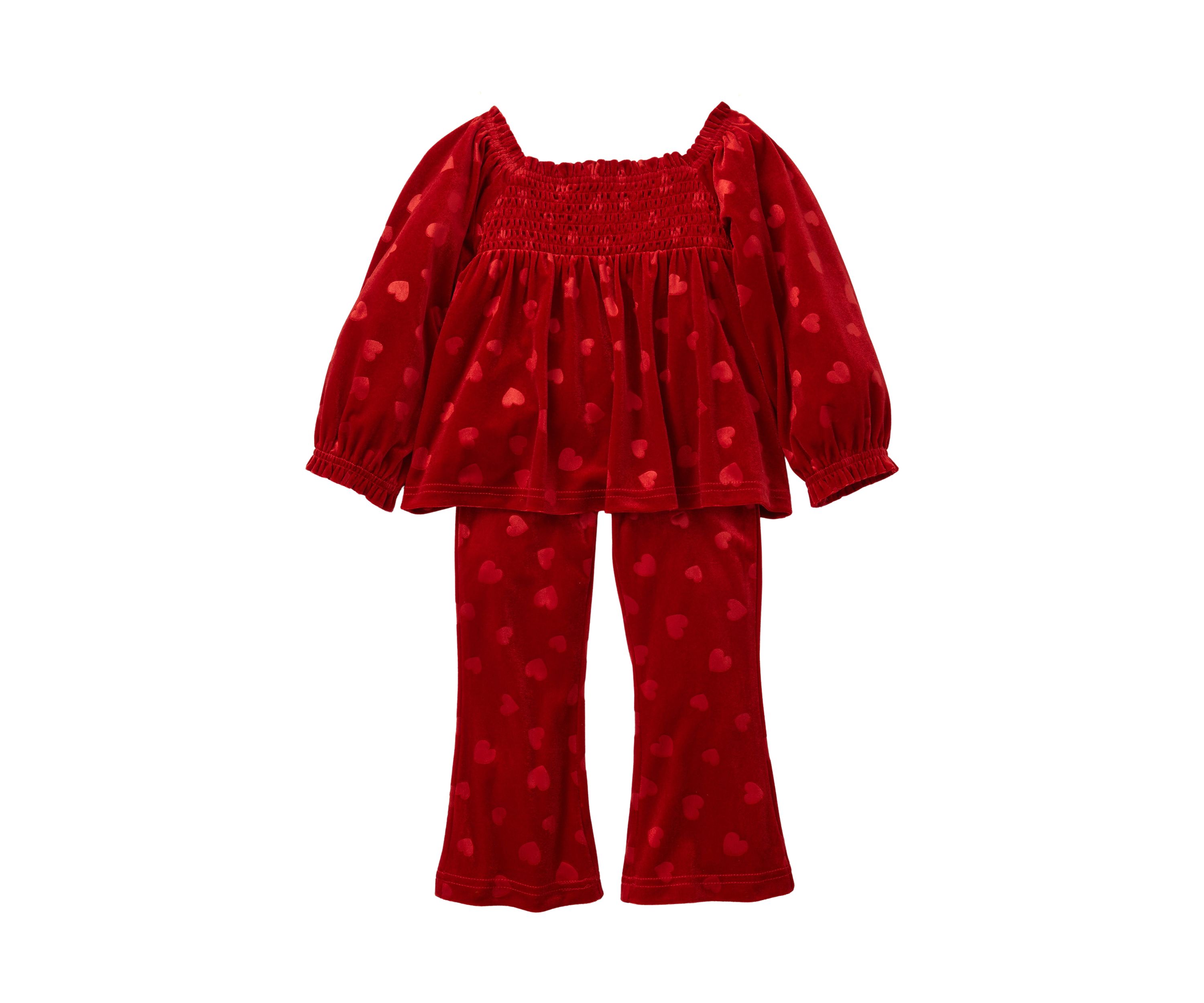 Toddler Girls Velvet Top with Coordinating Pants