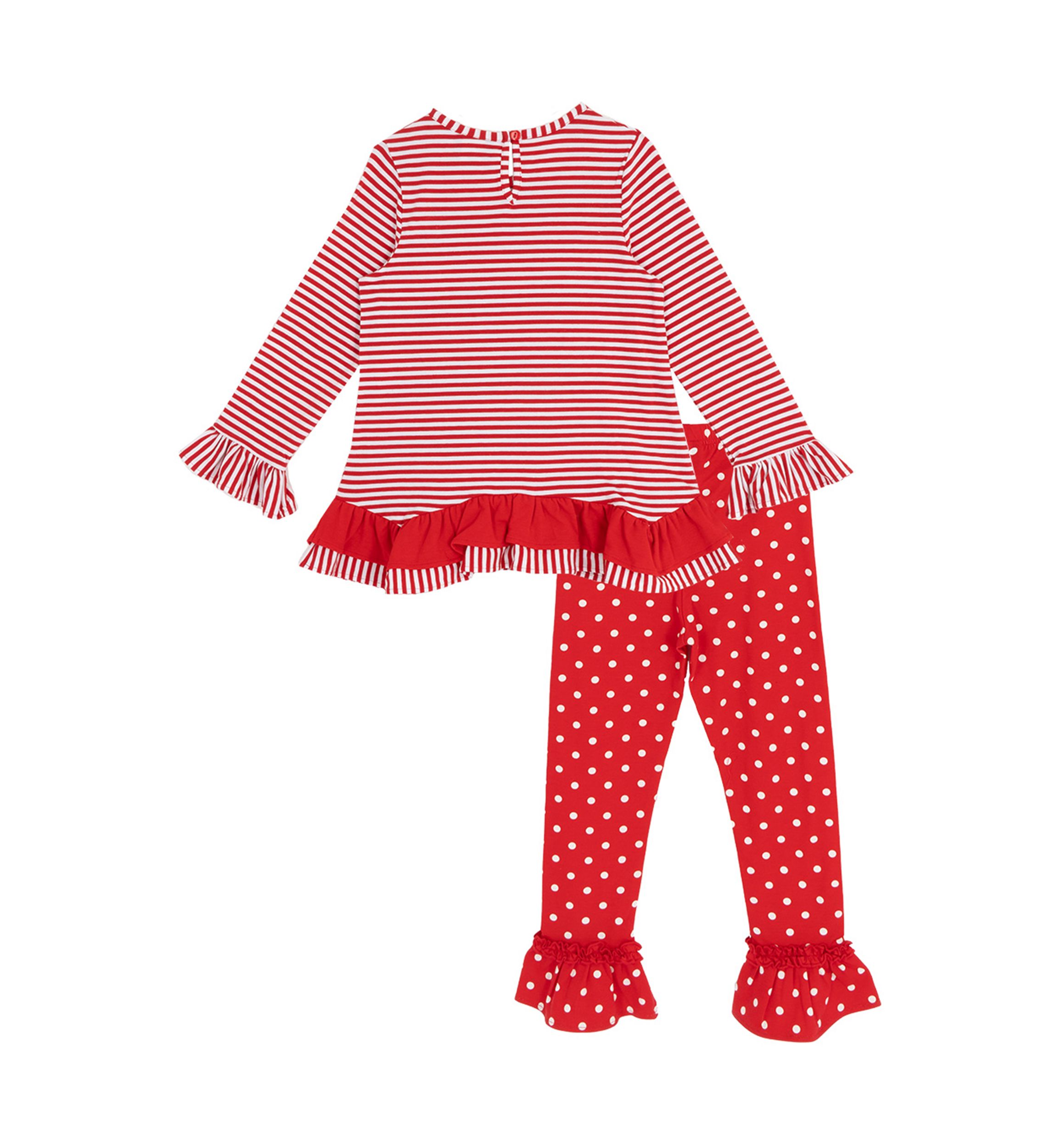 Toddler Girls Reindeer Striped Set 