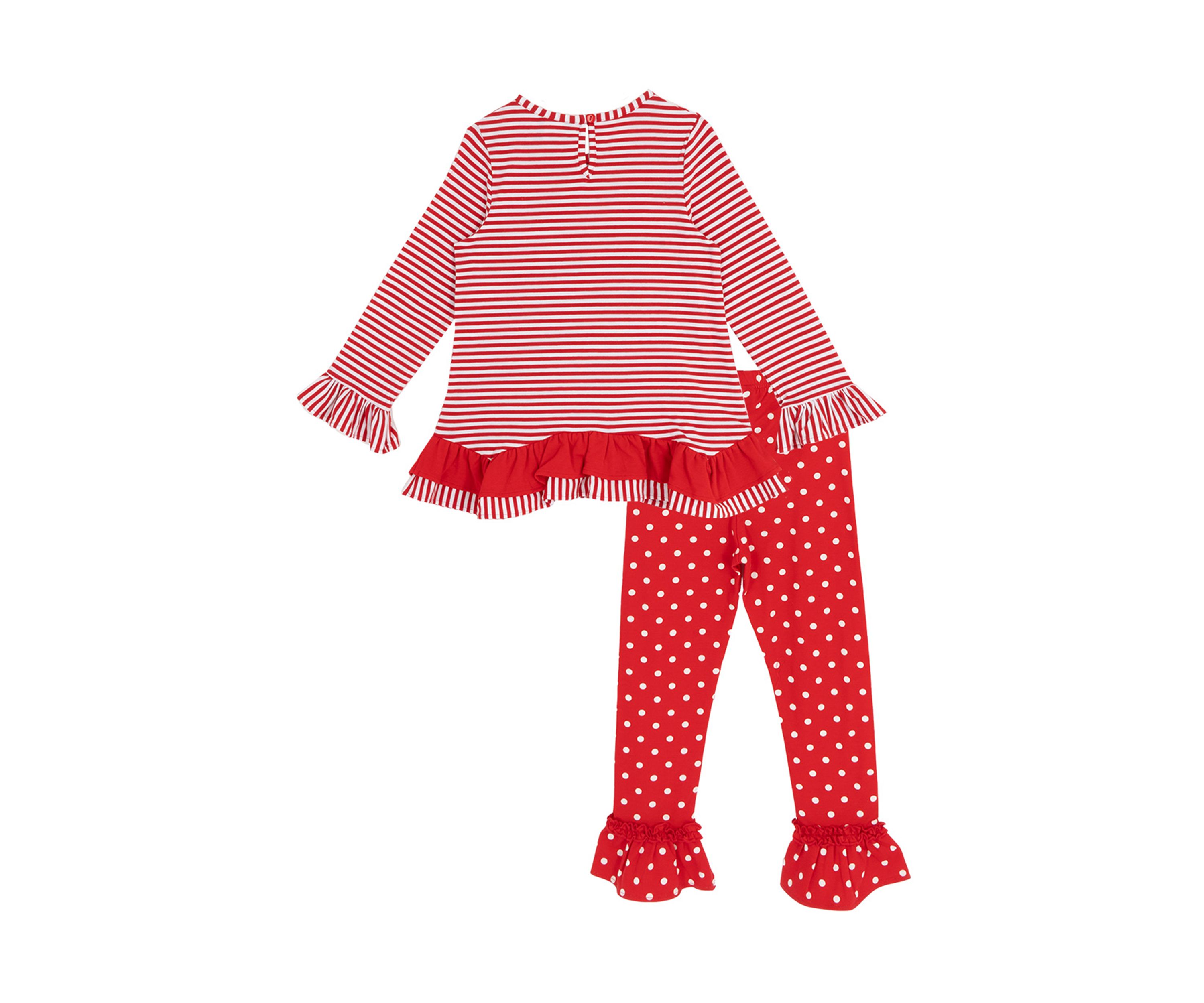 Toddler Girls Reindeer Striped Set 