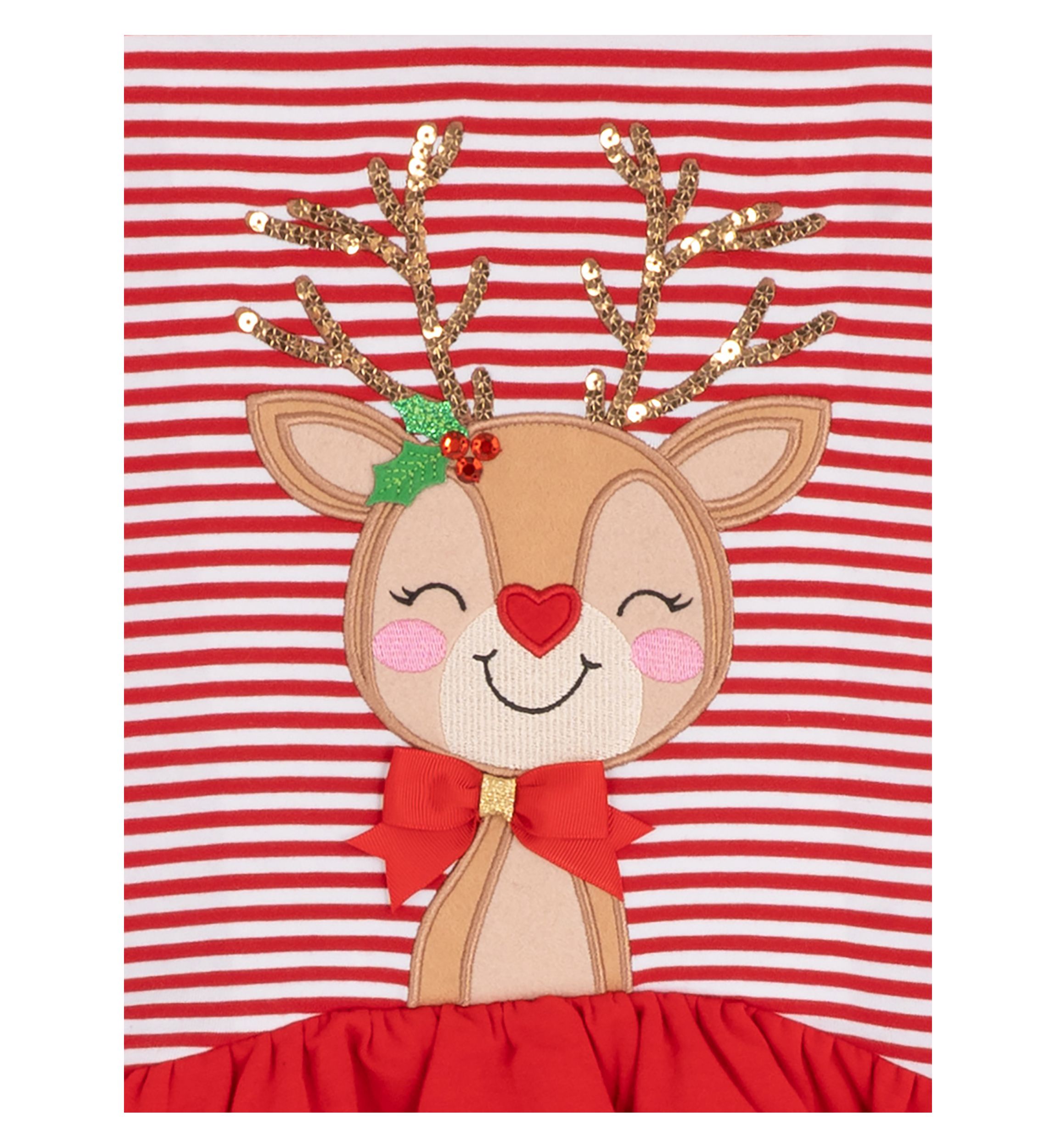 Toddler Girls Reindeer Striped Set 