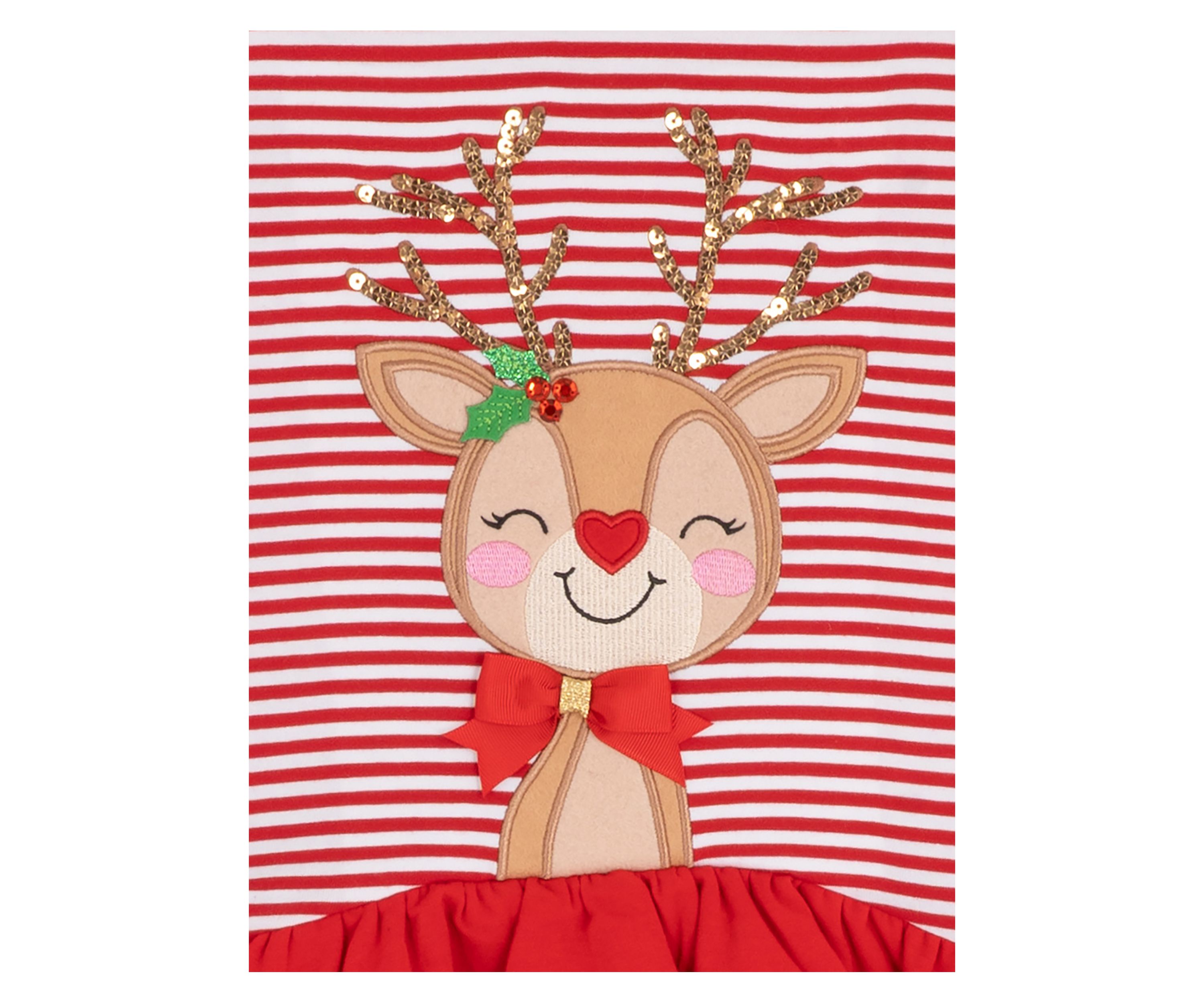 Toddler Girls Reindeer Striped Set 