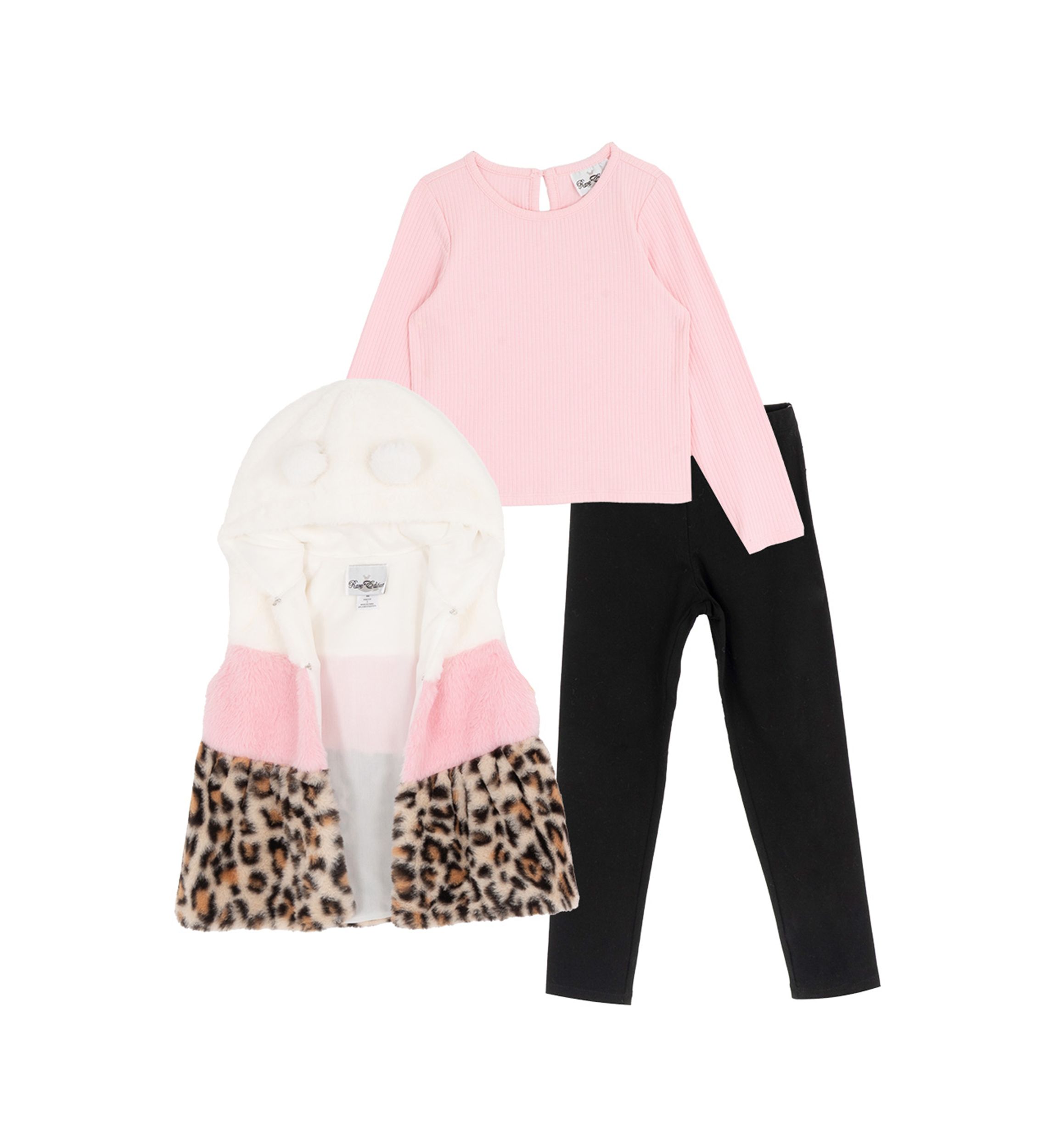 Toddler Girls Fur Vest Set