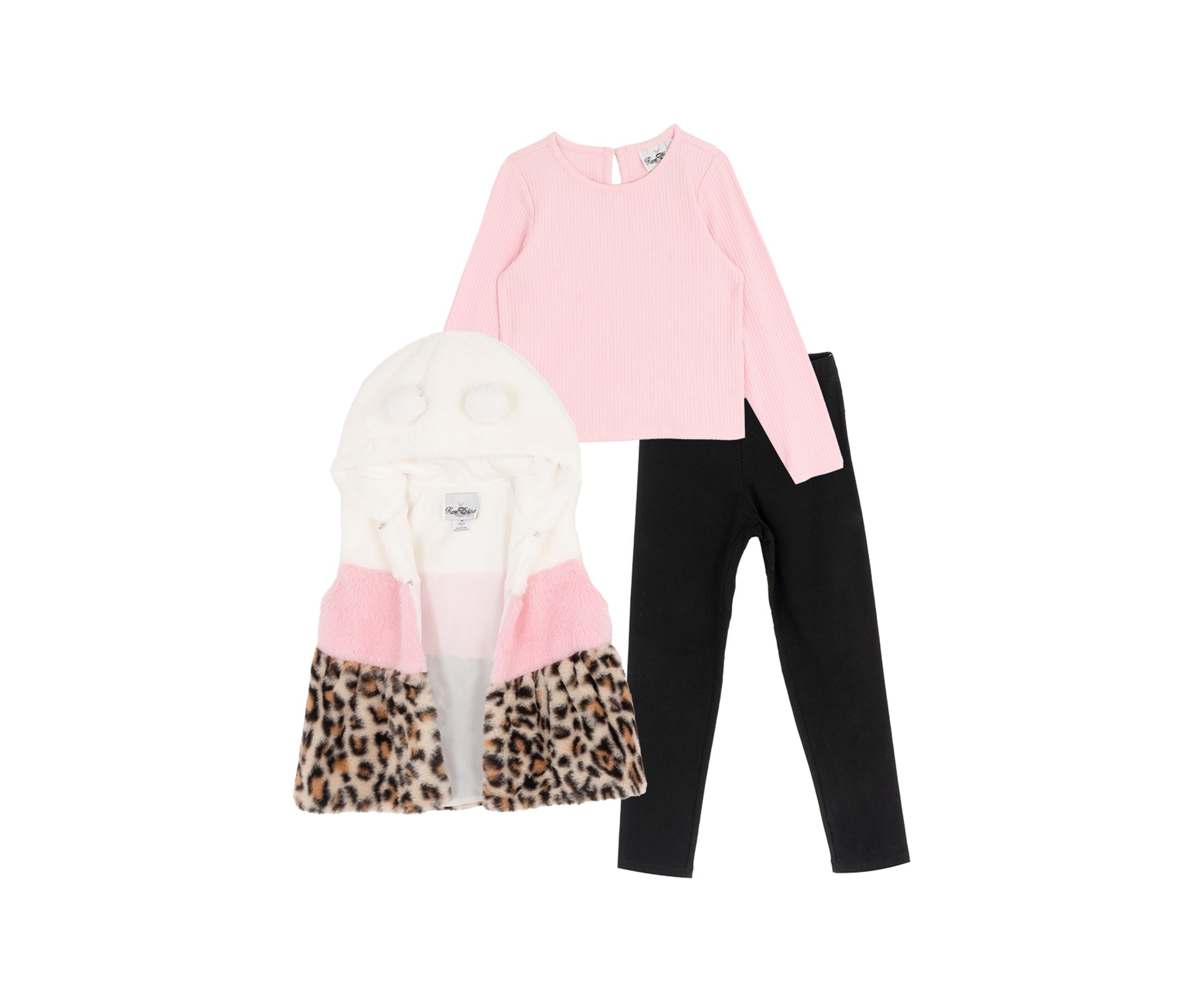 Toddler Girls Fur Vest Set