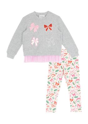Rare Editions Toddler Girls Multi Bow Set, Gray, 3T