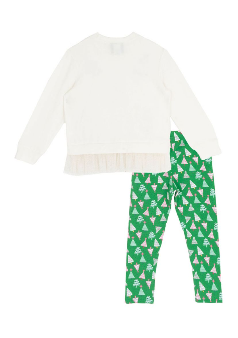 Toddler Girls Multi Tree Pullover and Legging Set 