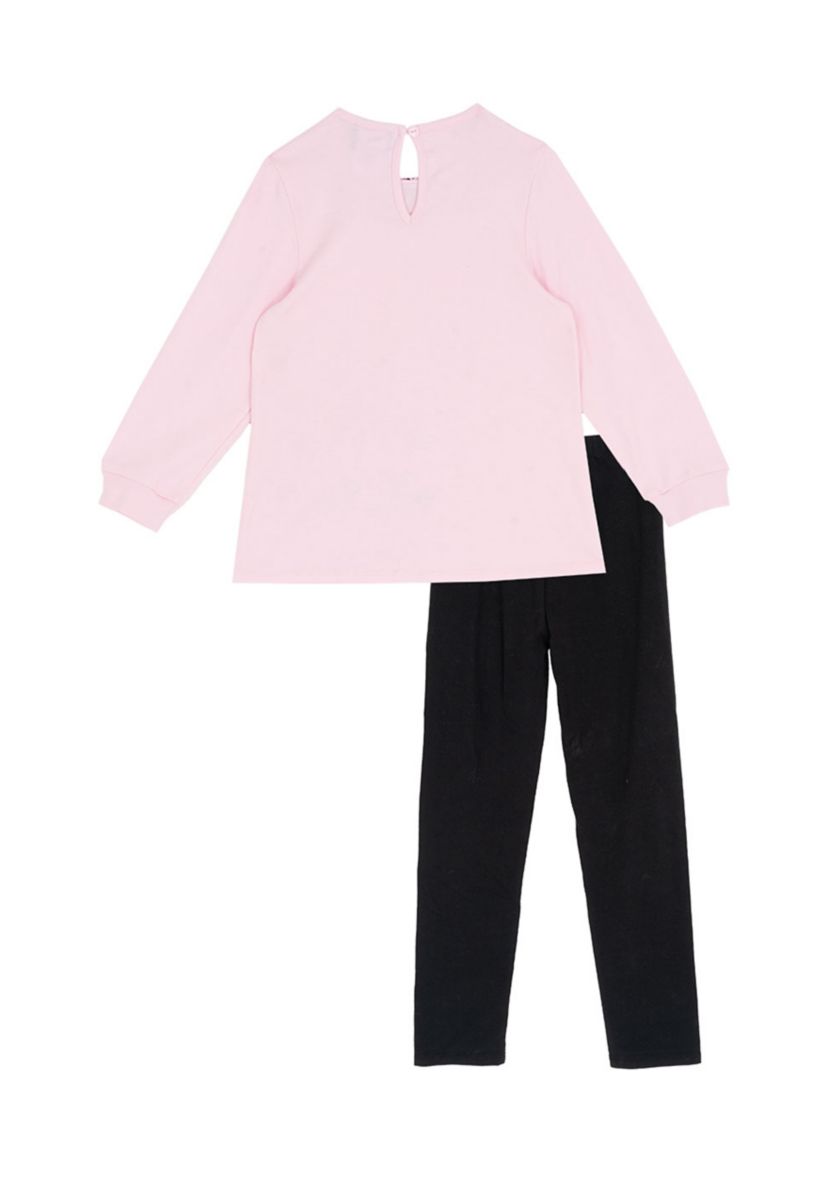 Toddler Girls Knit Blouse with Bag Appliqué Set