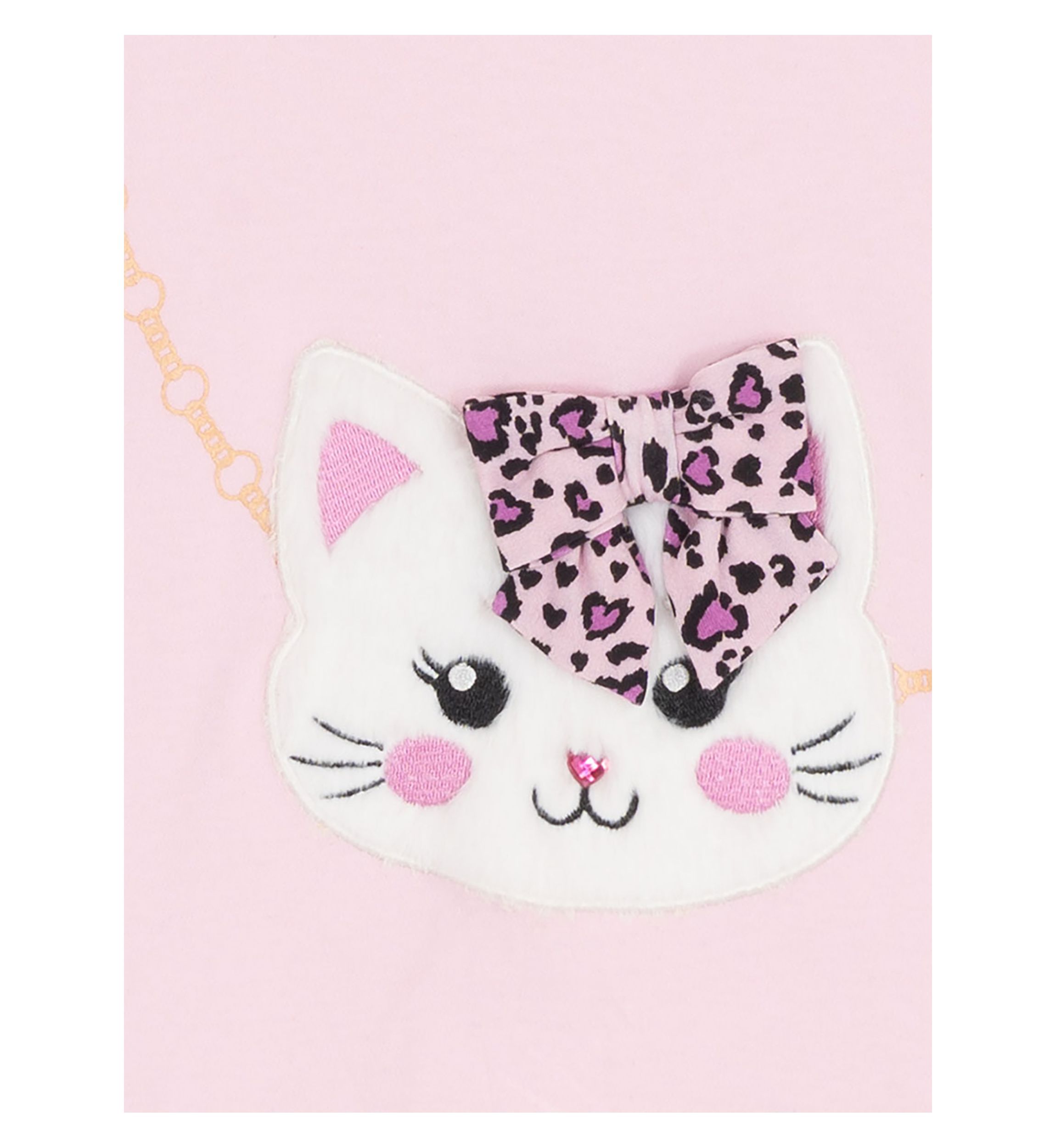 Toddler Girls Knit Blouse with Bag Appliqué Set
