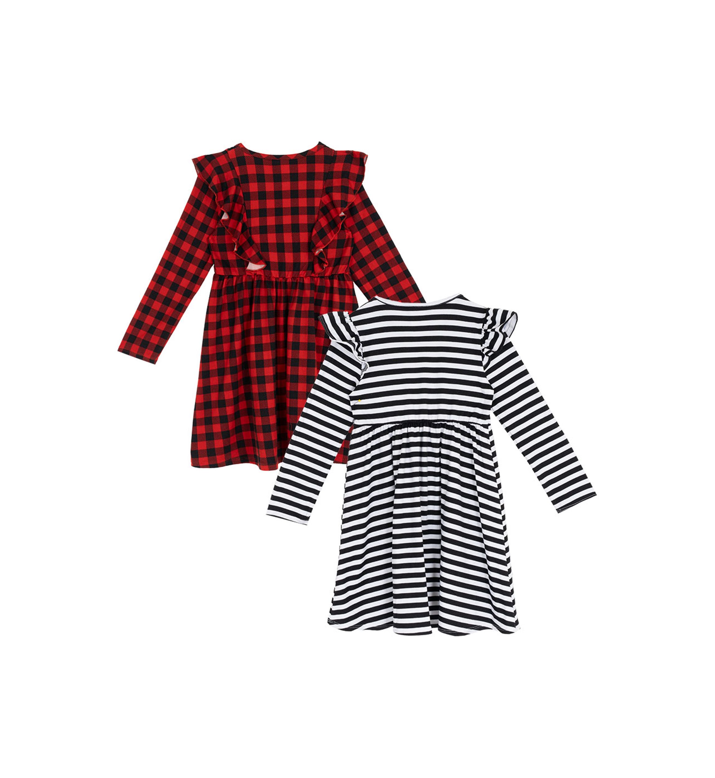 Toddler Girls 2-Pack Printed Dresses with Matching Scrunchies 