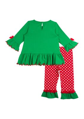 Girls Pants 2-Pack Cotton Leggings Christmas Reindeer Santa Kids – Sunny  Fashion