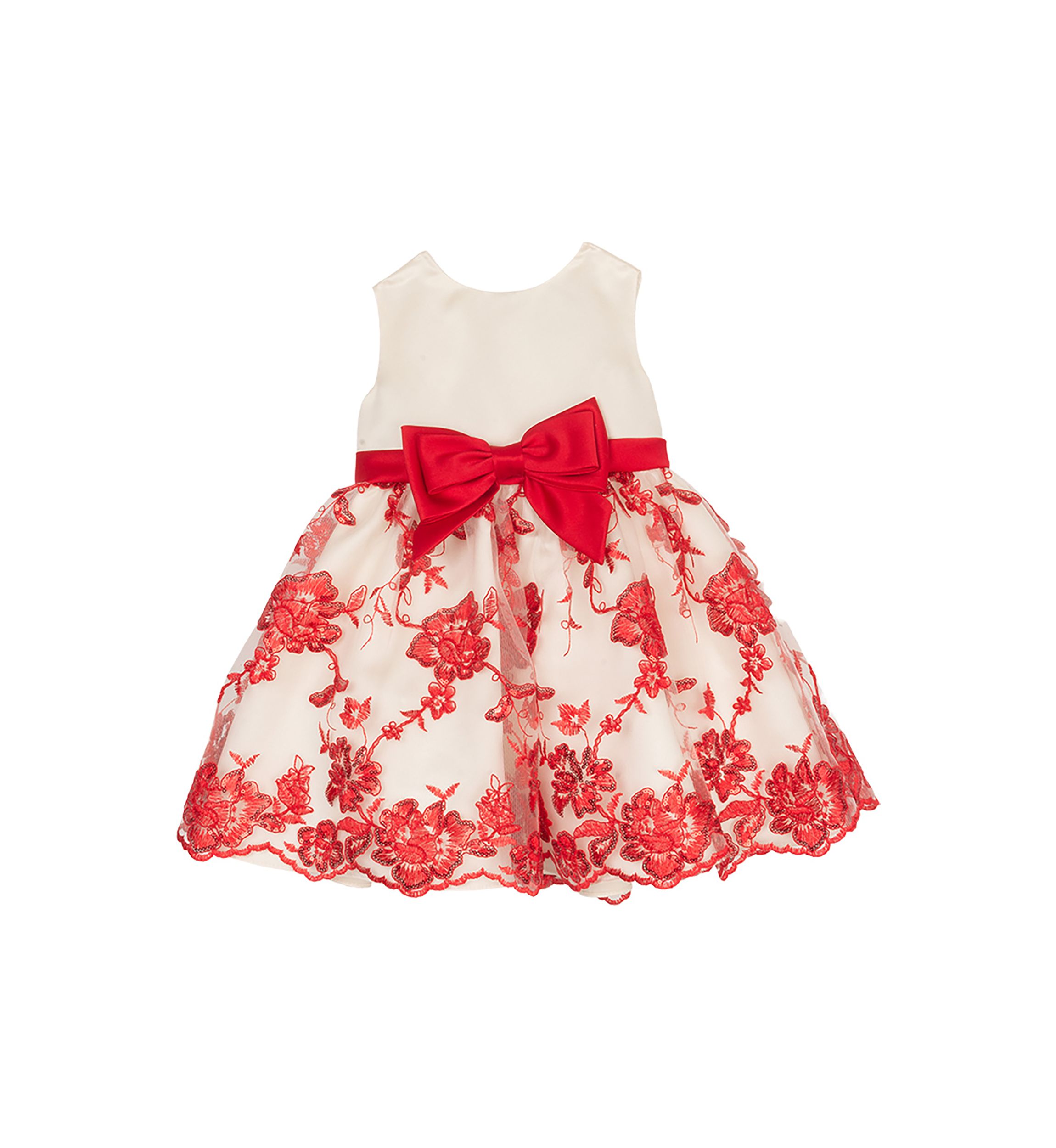 Baby Girls Embroidered Satin Mesh Jacket Dress