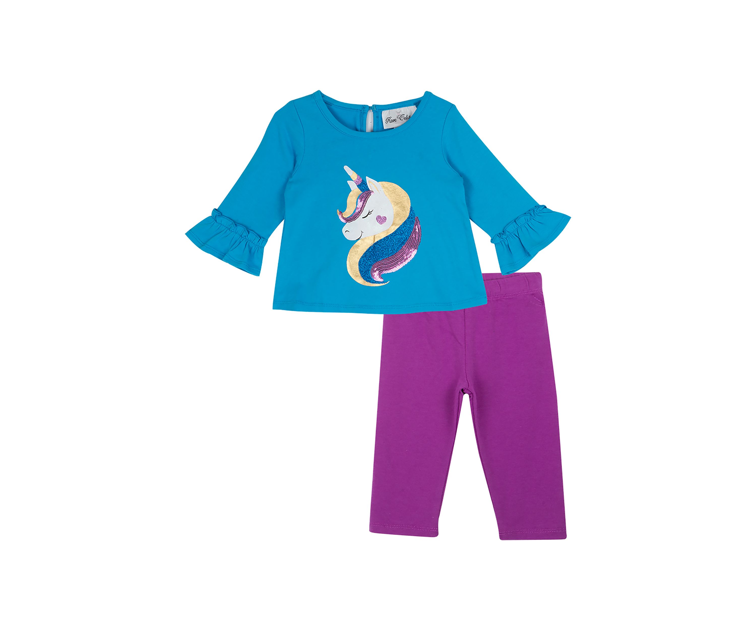 Baby Girls Unicorn Appliqué Top and Leggings Set