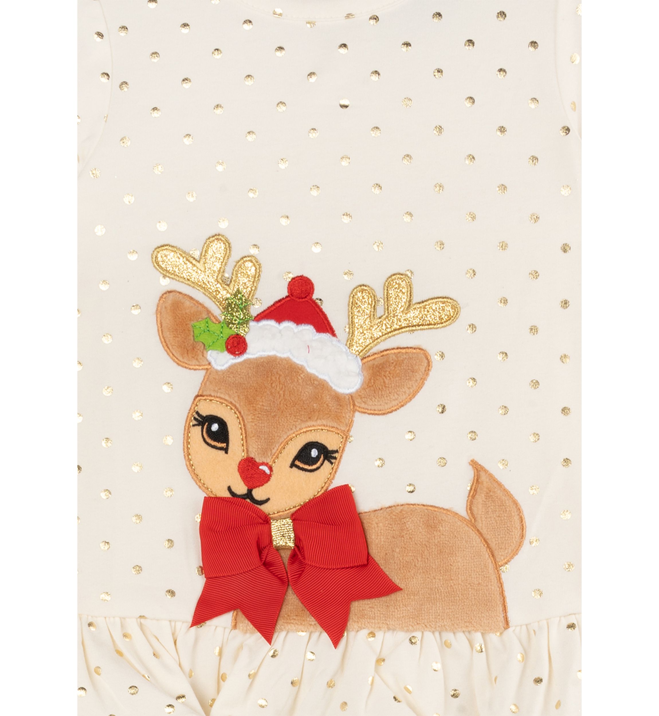 Baby Girls  Reindeer Appliqué Dot Set