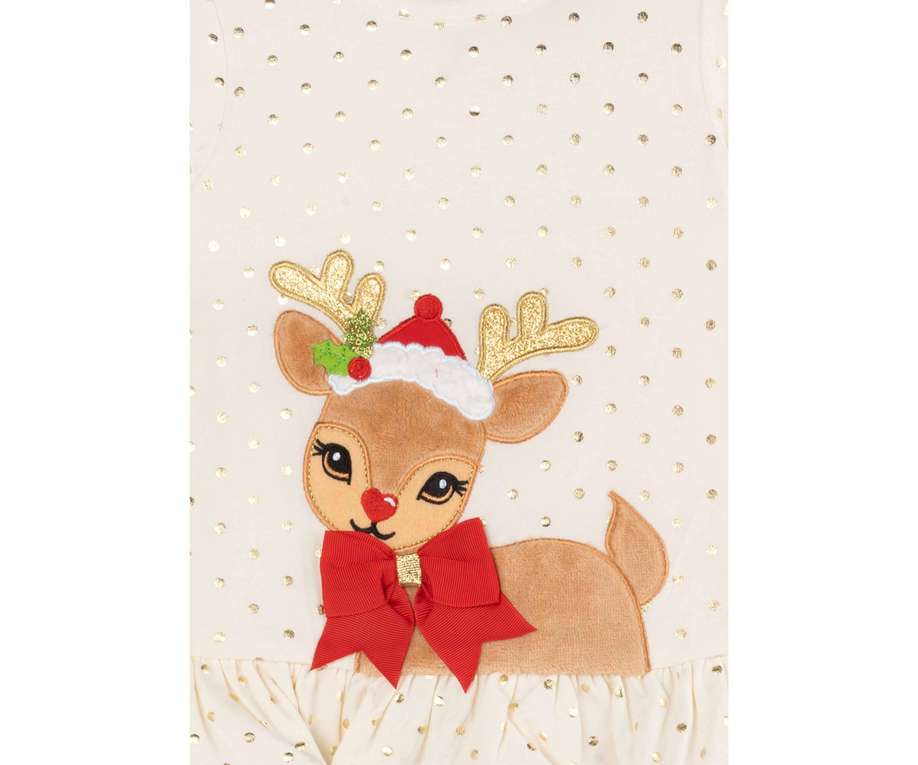 Baby Girls  Reindeer Appliqué Dot Set
