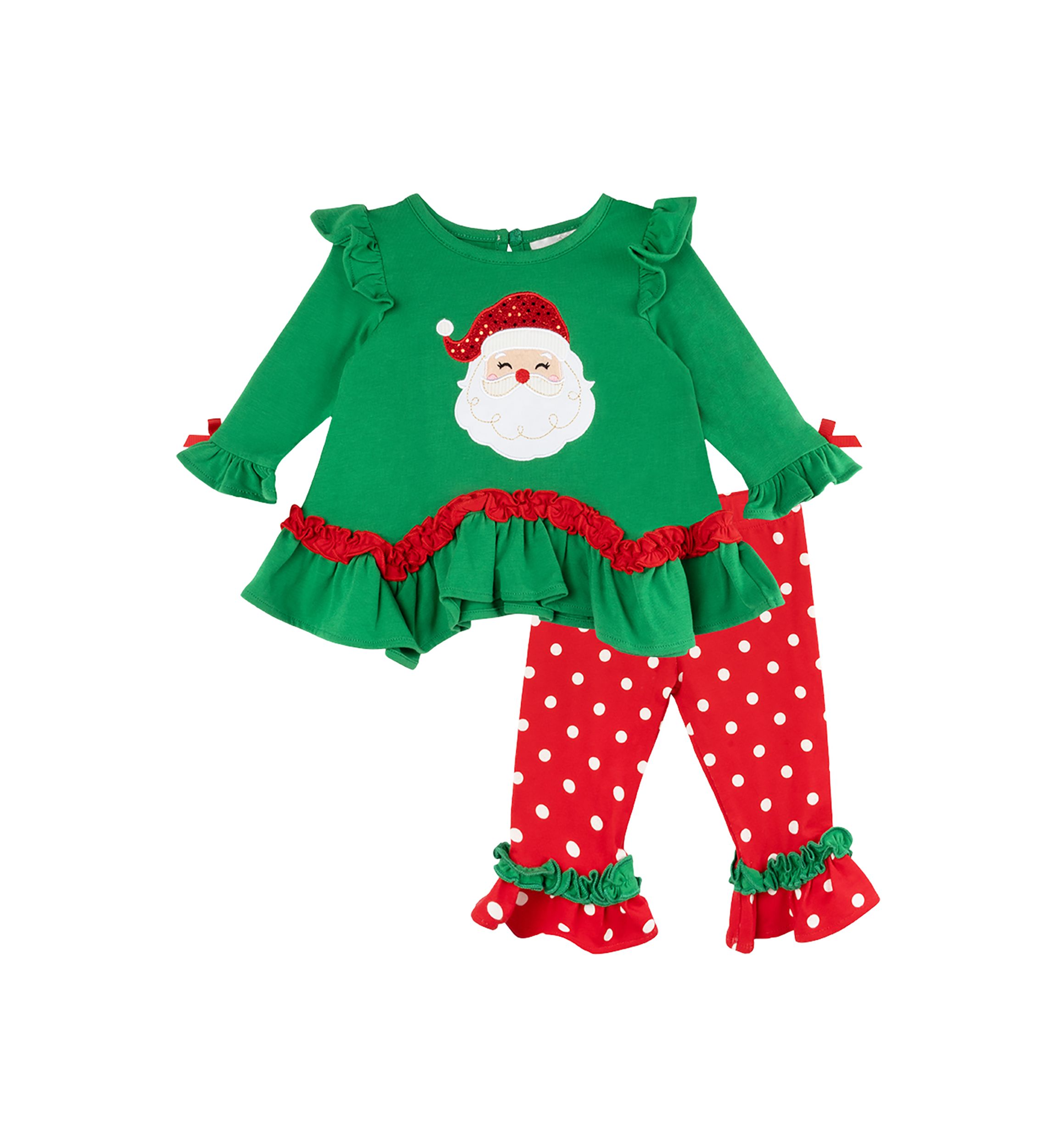 Baby Girls Santa Appliqué Set