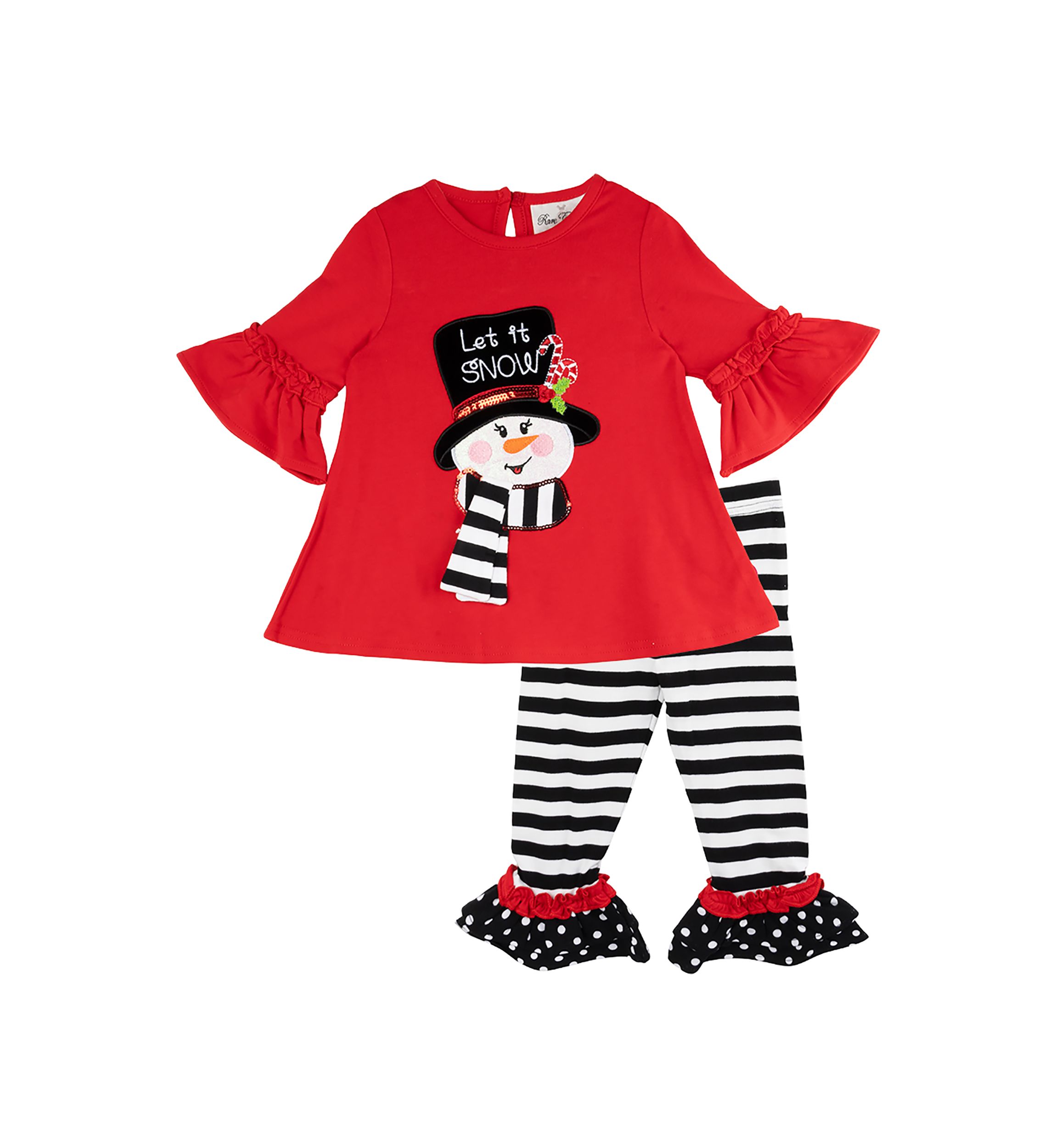 Baby Girls Snowman Appliqué Set