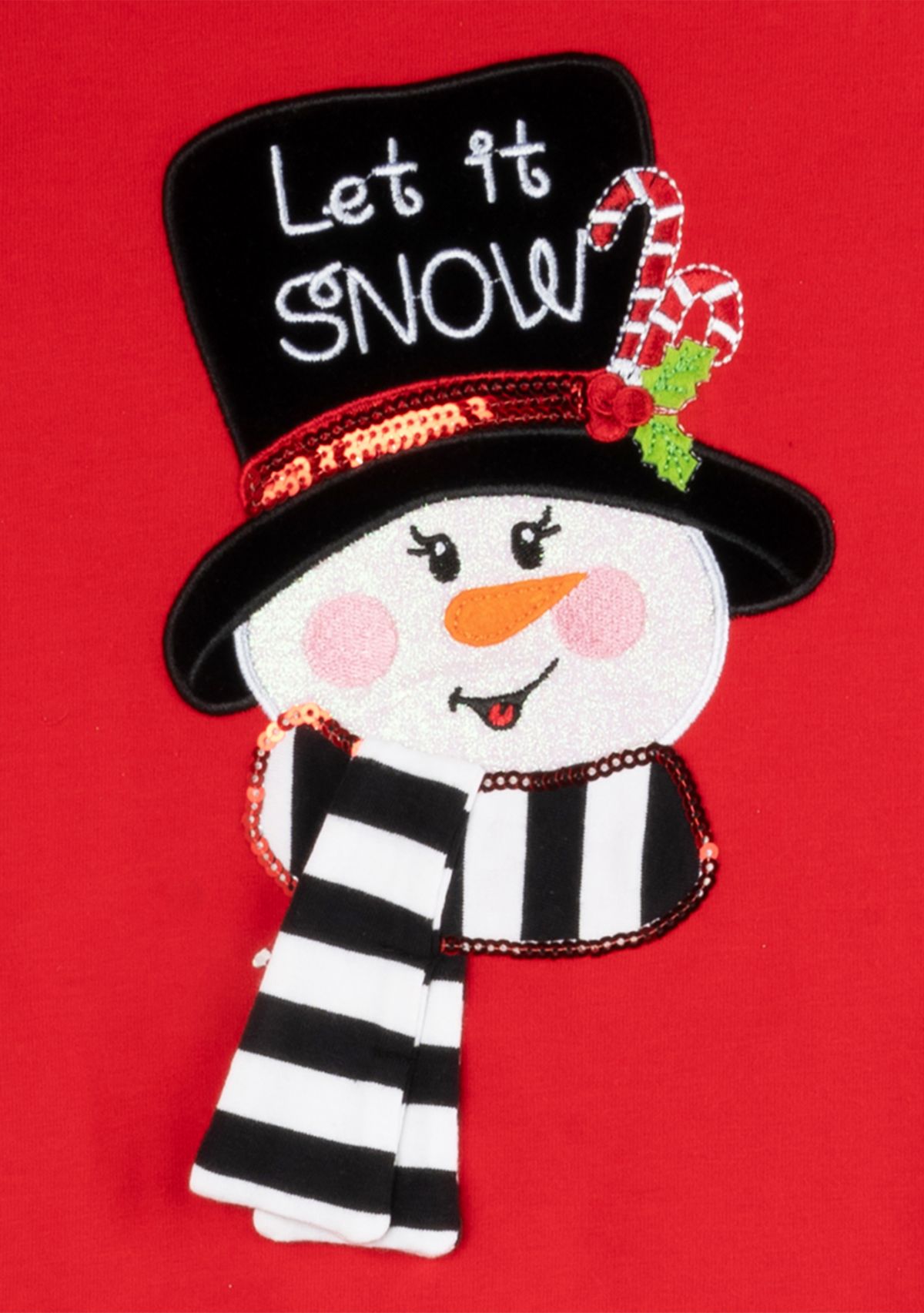 Baby Girls Snowman Appliqué Set